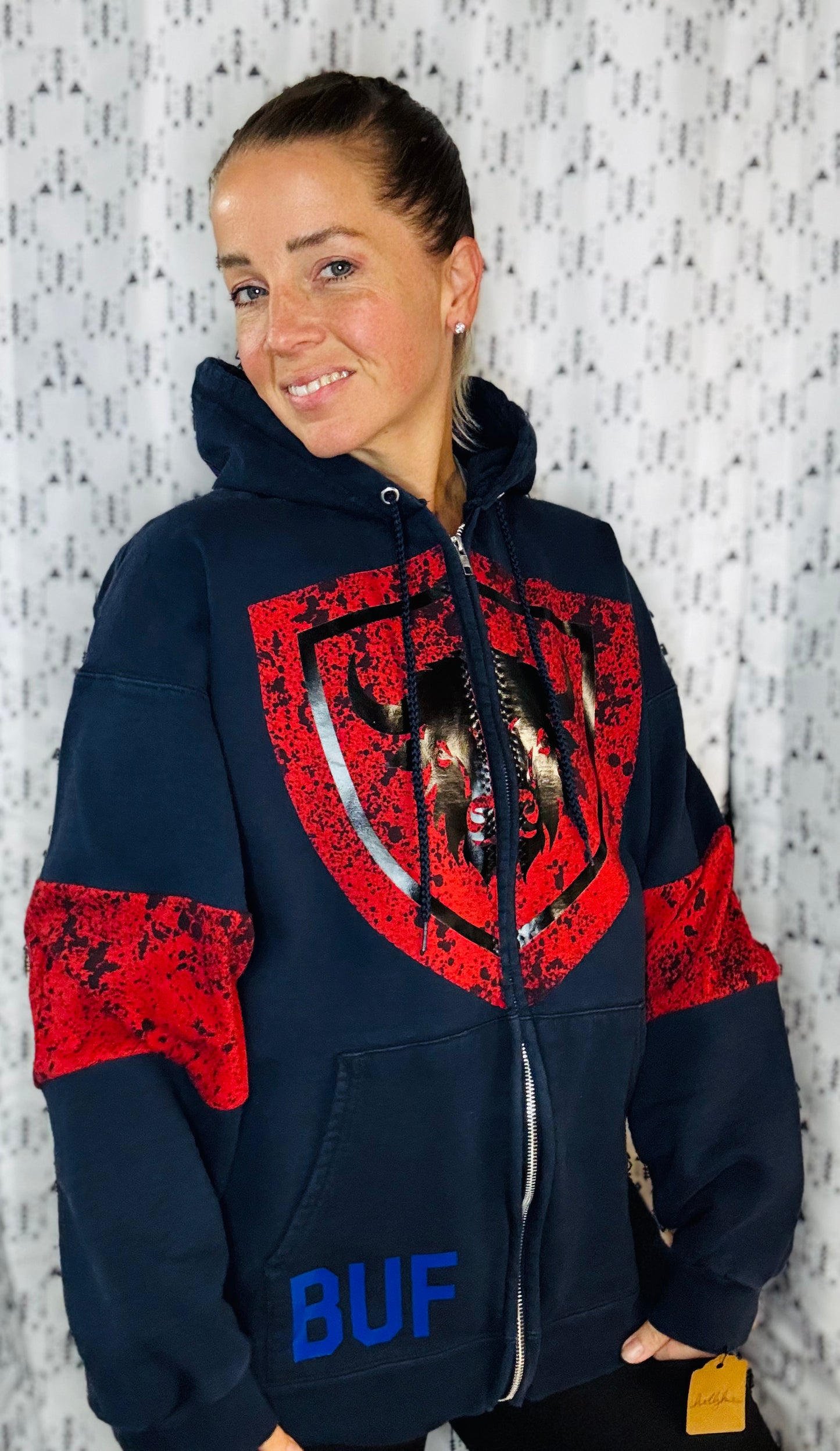 Buffalo Cook #4 Zip-Up Hoodie Size-Unisex L/XL