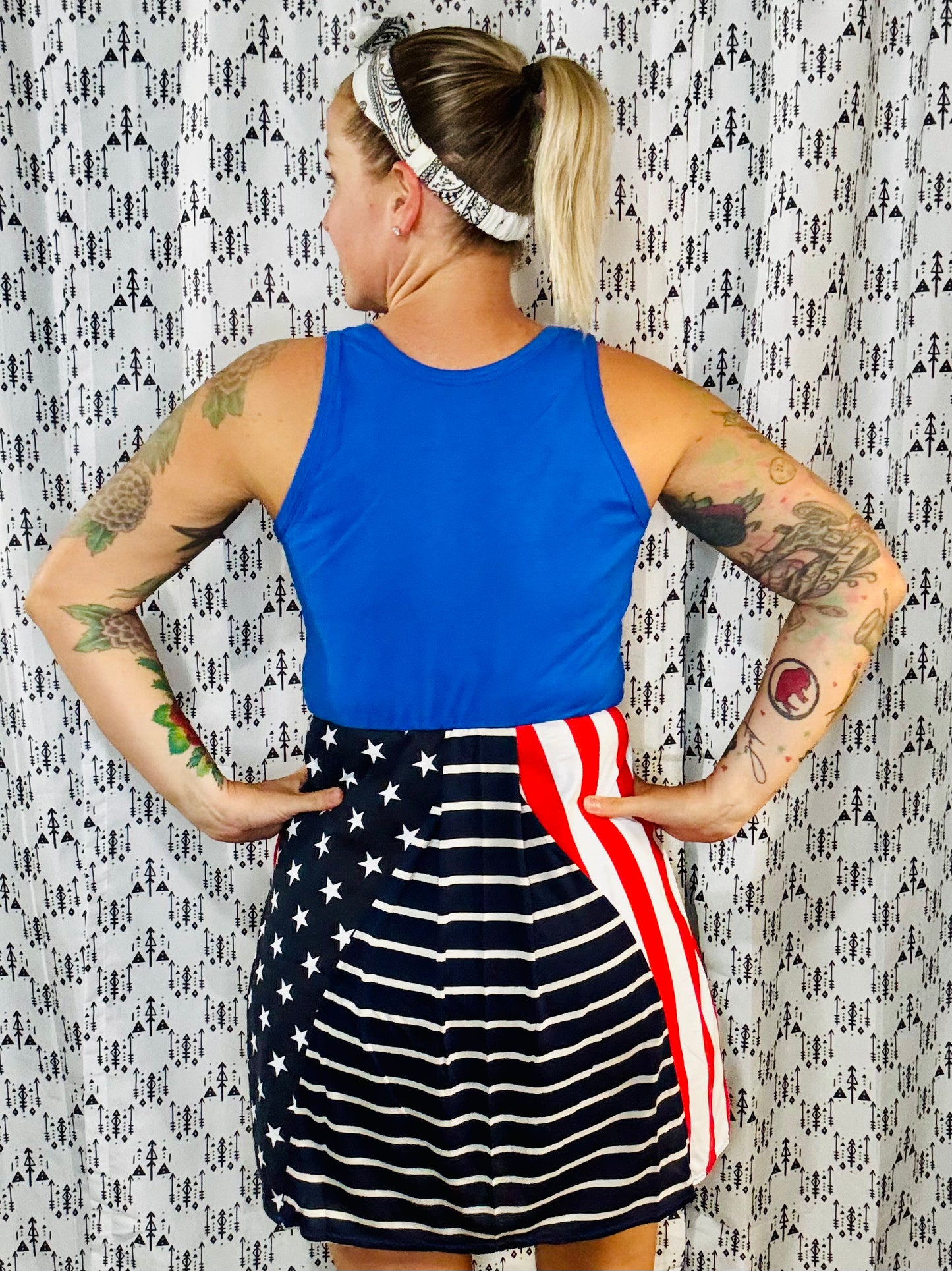 Americana Buffalo Stars and Stripes Dress Size-S/M