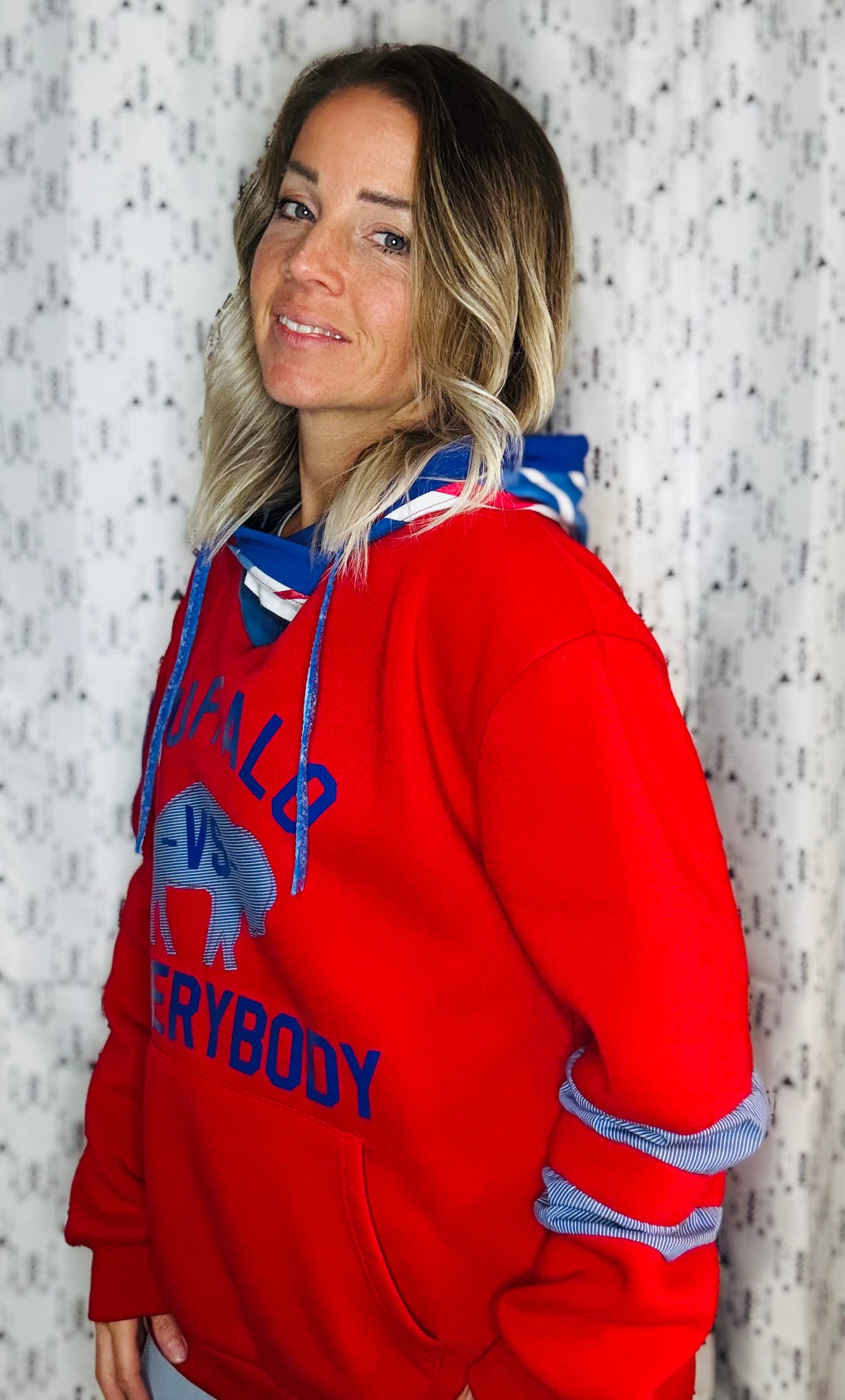 Red Buffalo Vs Everybody Hoodie Size- Unisex L/XL