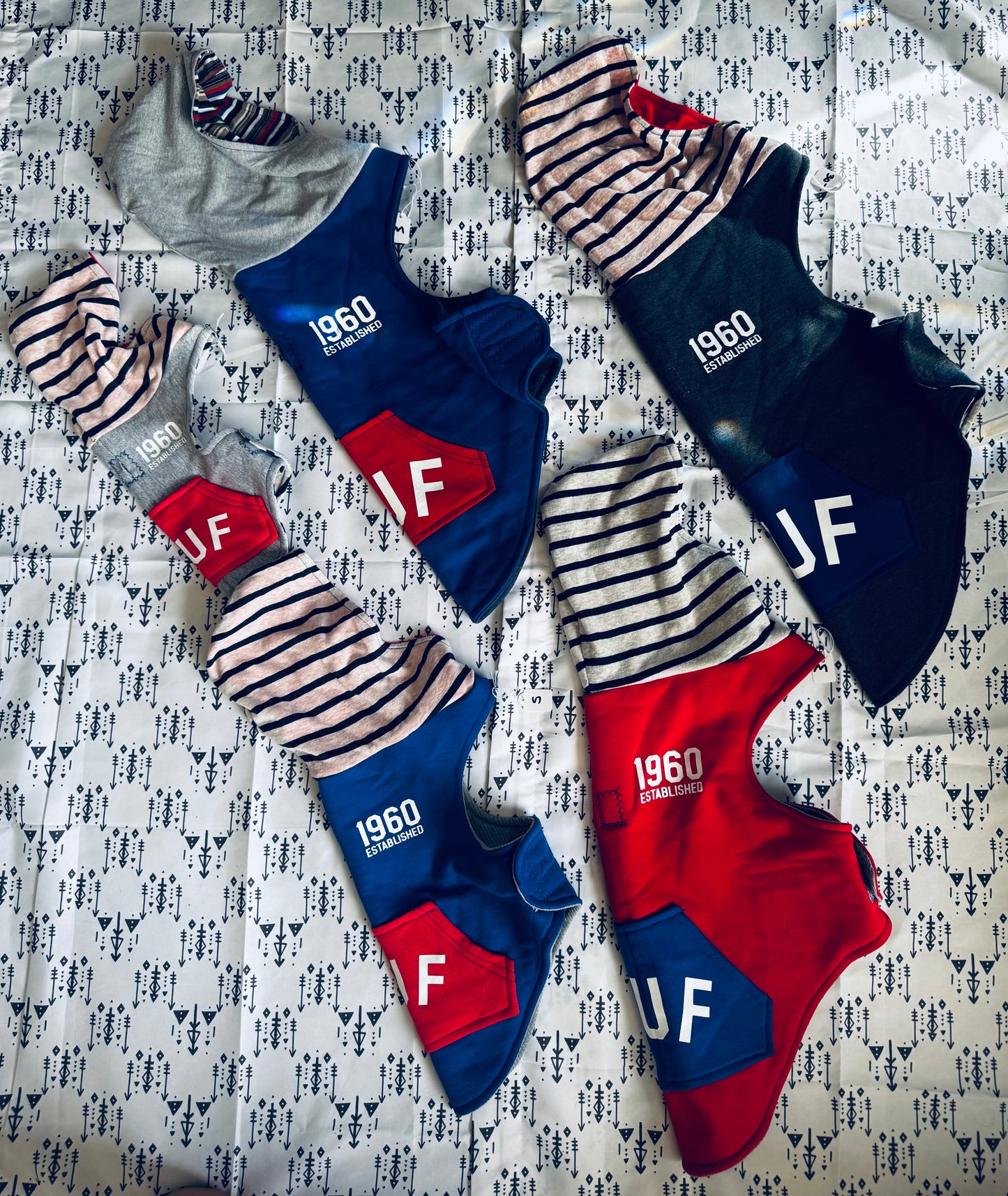 Dark Grey & Blue BUF Dog Hoodie Size- L