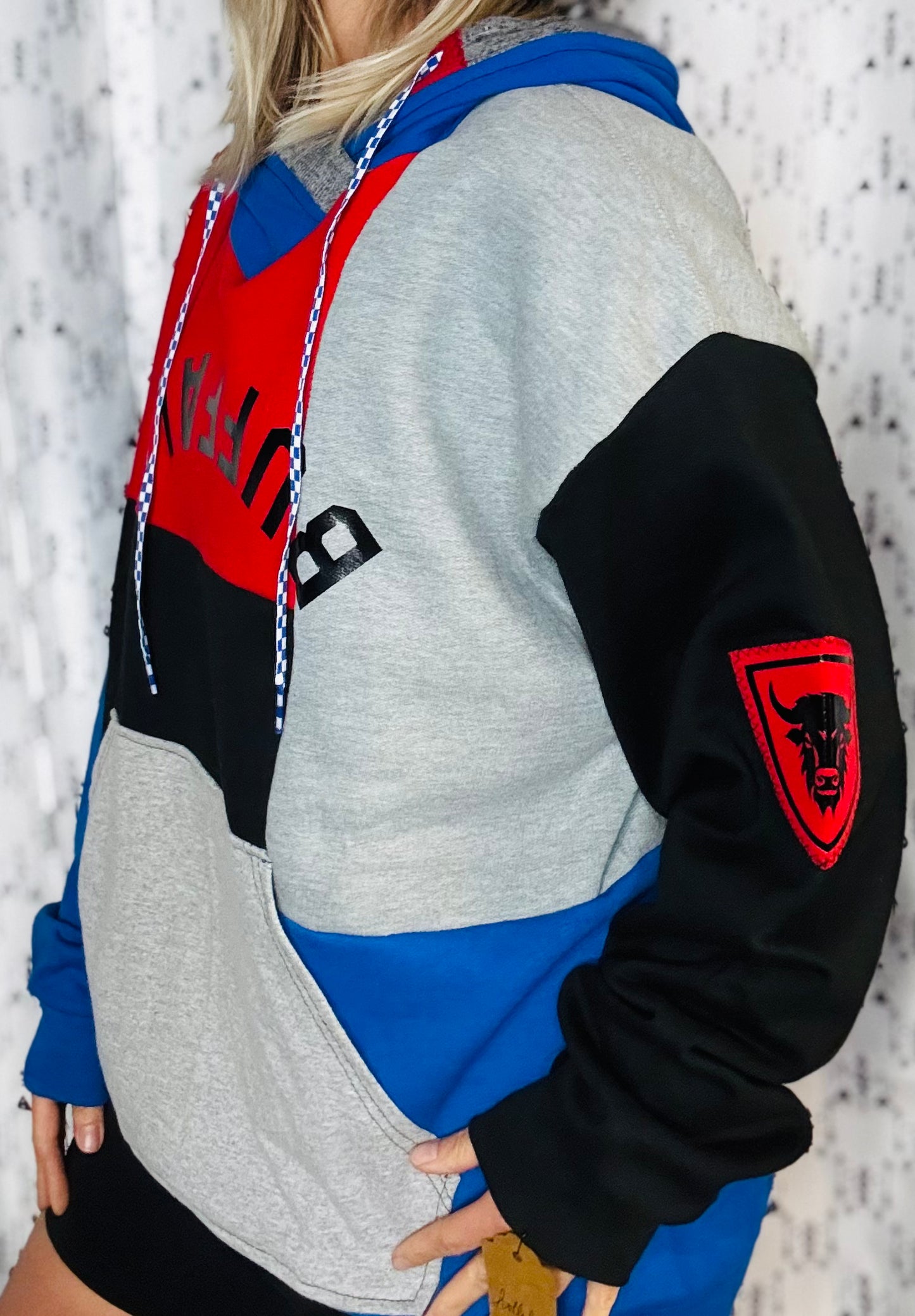 Color-Block 3 Buffalo Hoodie Size- Unisex L/XL