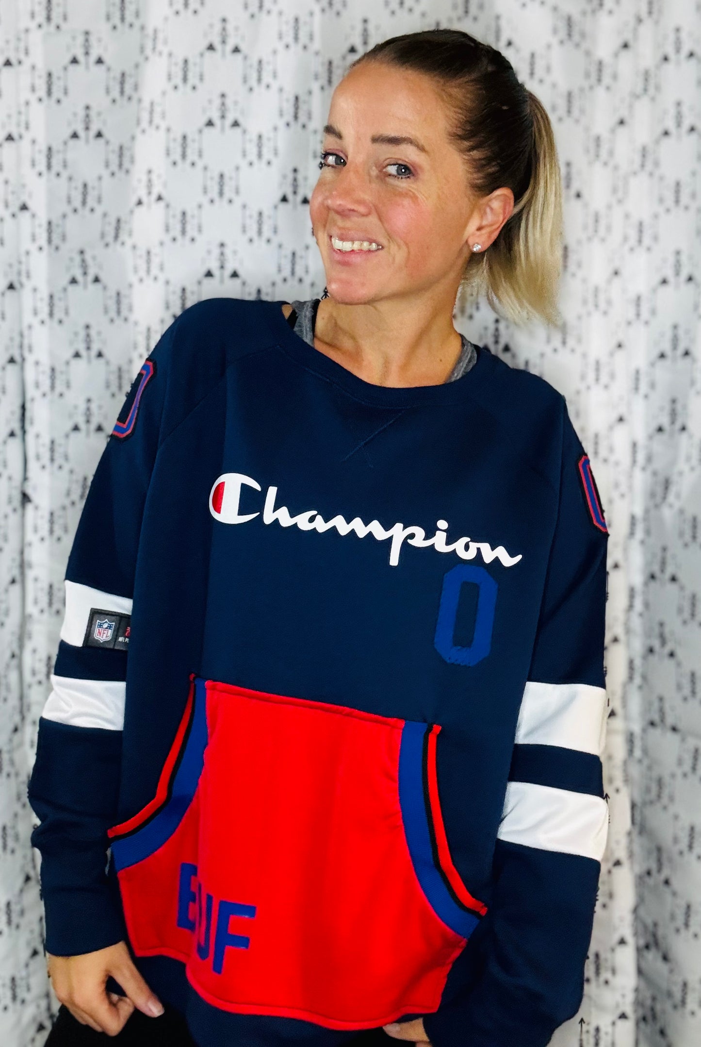 Blue Coleman Champion #0 Crewneck Women's Size- XL/2X