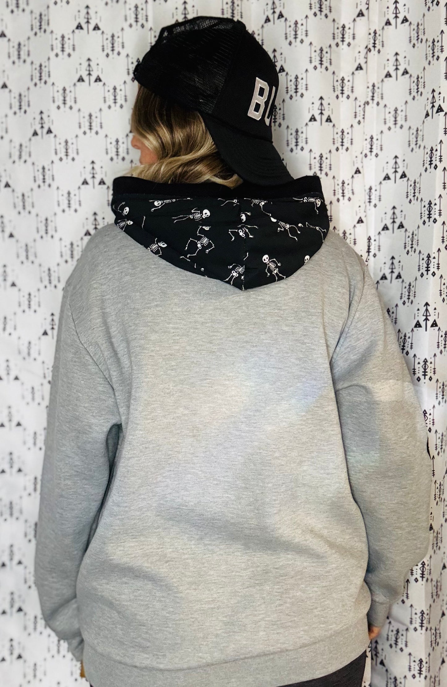 Grey Bones Hoodie Size- Unisex M/L