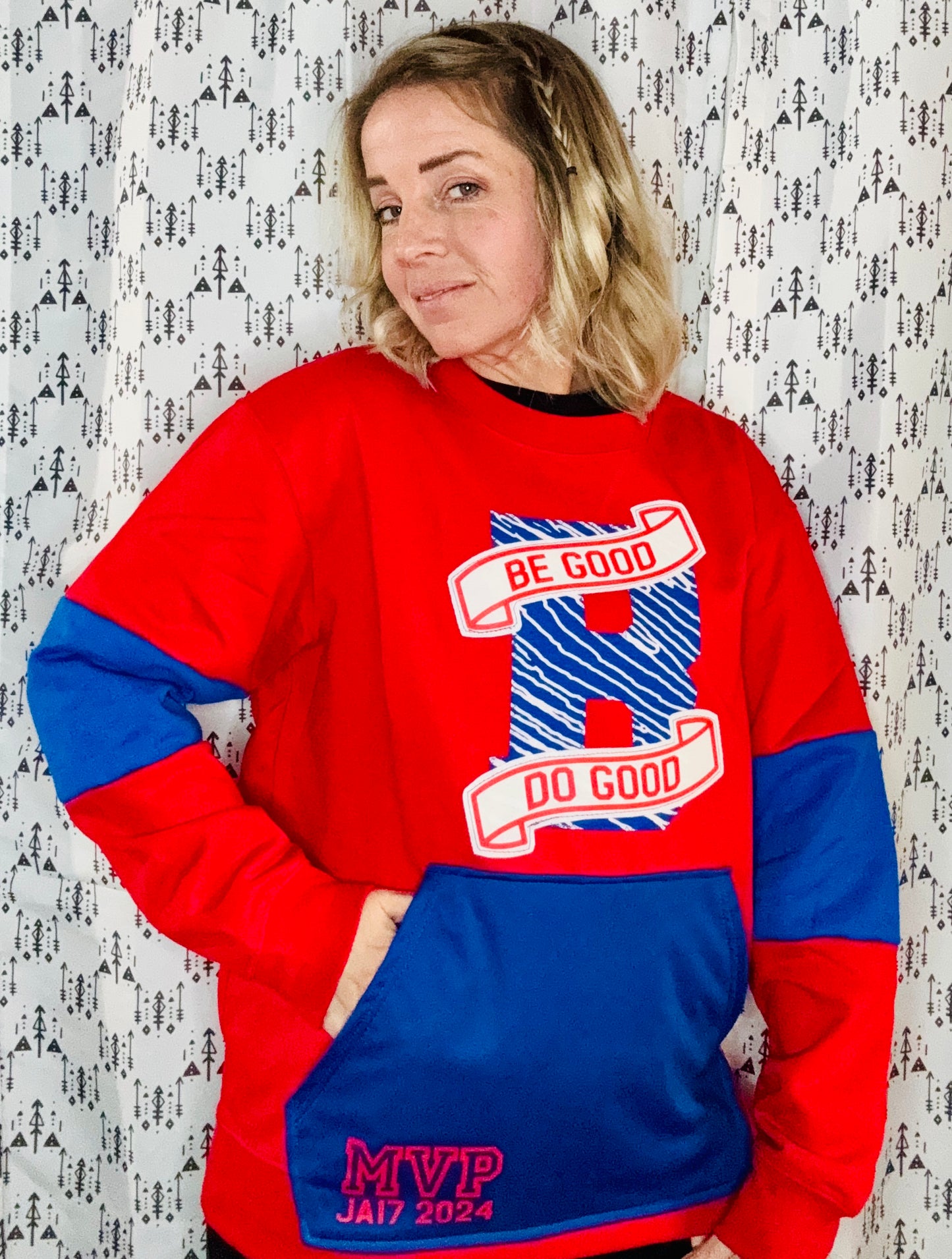 Red Be Good, Do Good JA17 MVP Buffalo Crewneck Size- Unisex M/L