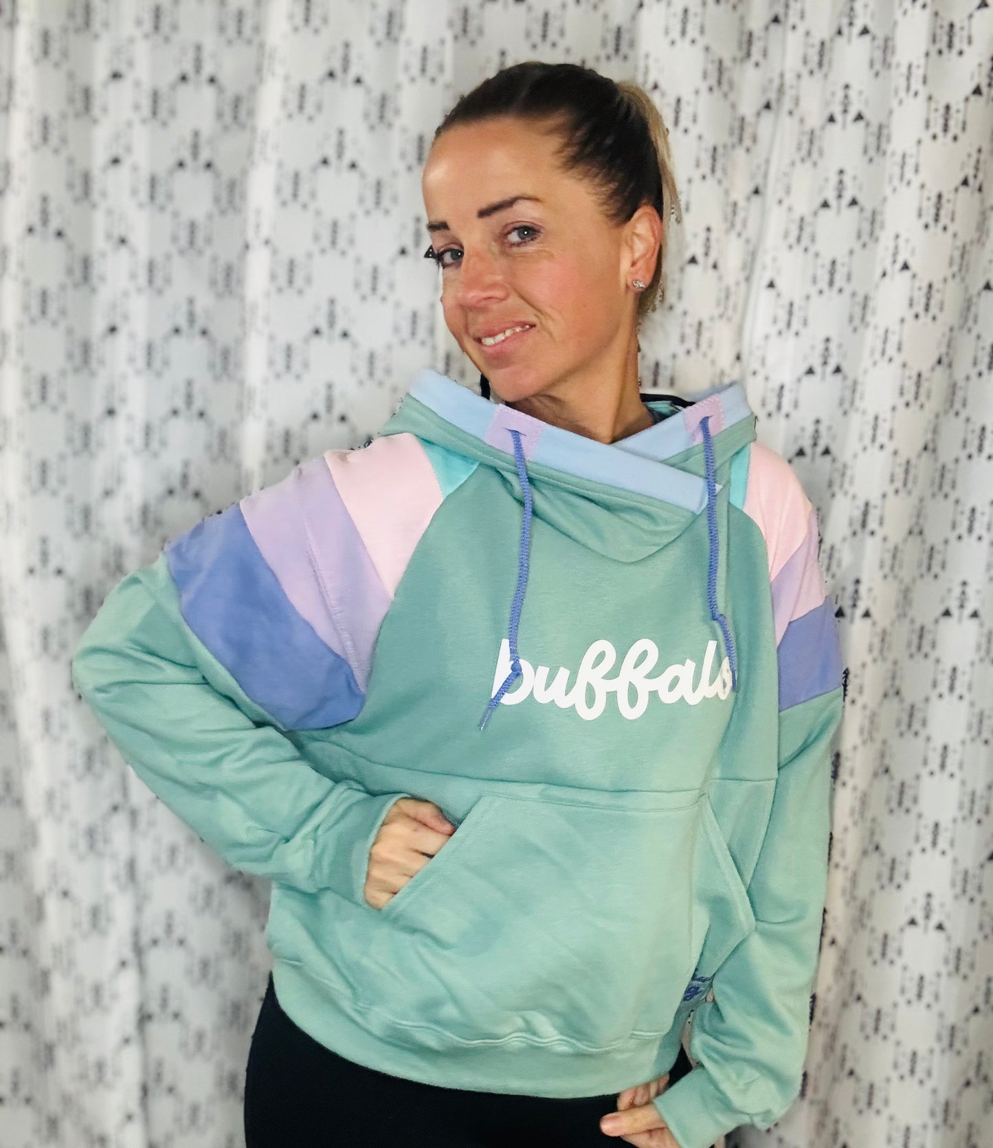 Sage Buffalo Pastel II Hoodie Size- Women's M/L
