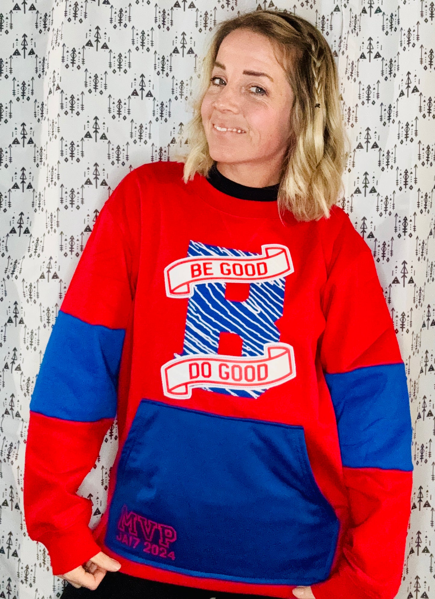 Red Be Good, Do Good JA17 MVP Buffalo Crewneck Size- Unisex M/L