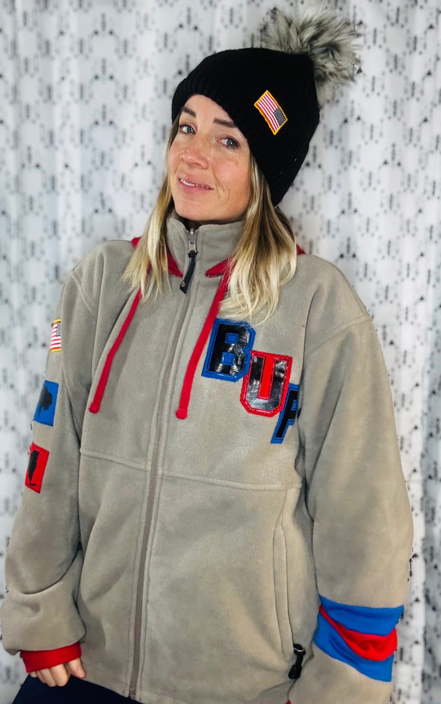 Tan Salute Buffalo Football Zip-Up Hoodie Size- Unisex L/XL