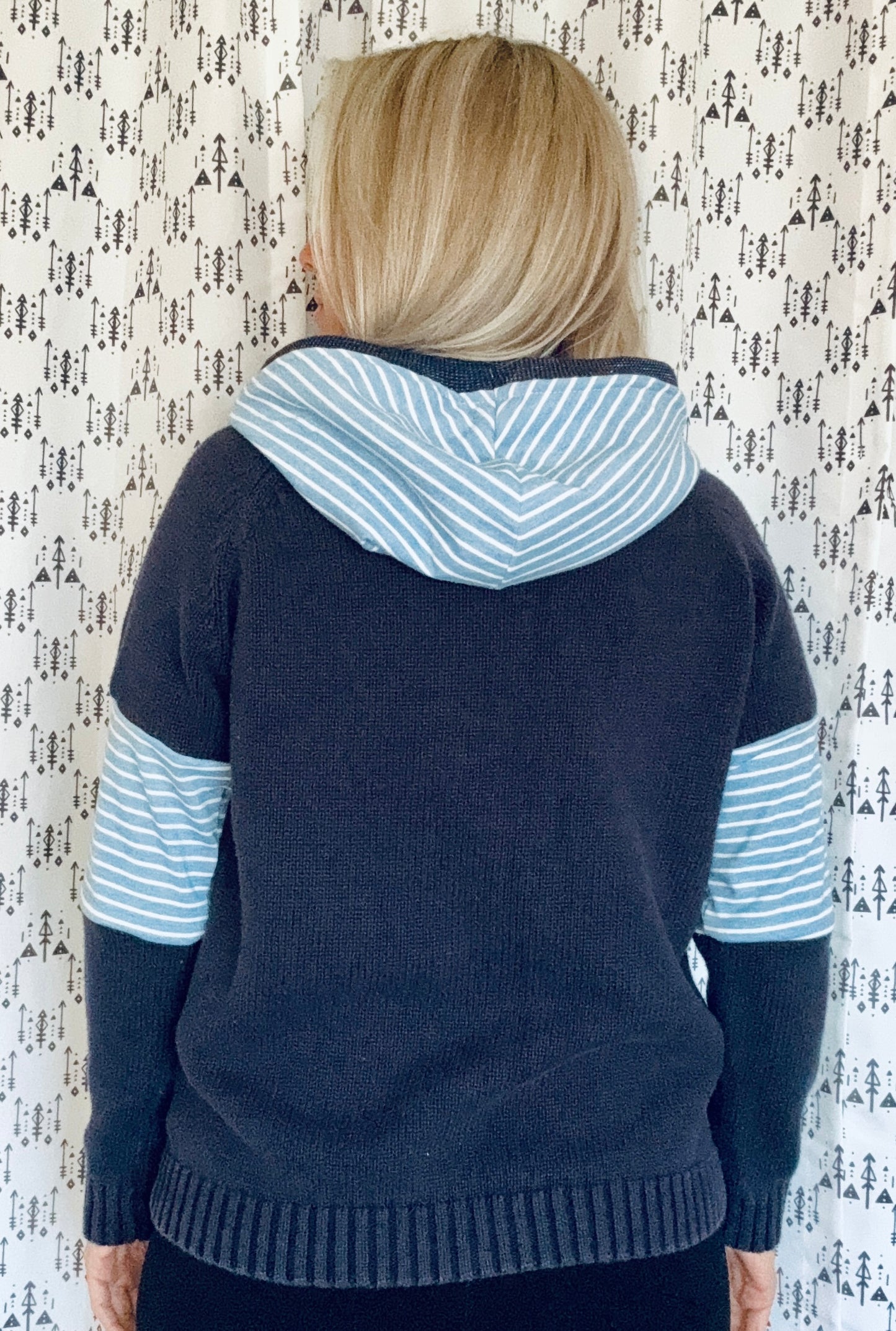 Navy BUF Nautical Sweater Hoodie Size Women’s- S/M