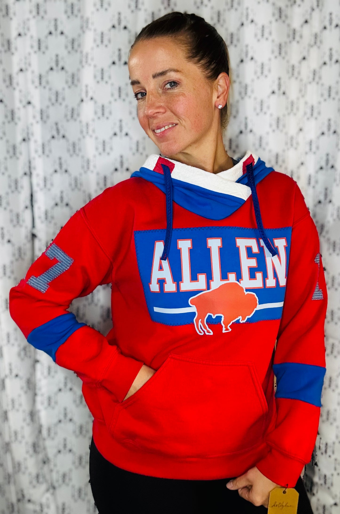Red Allen #17 Buffalo Hoodie Size- Women's M/L