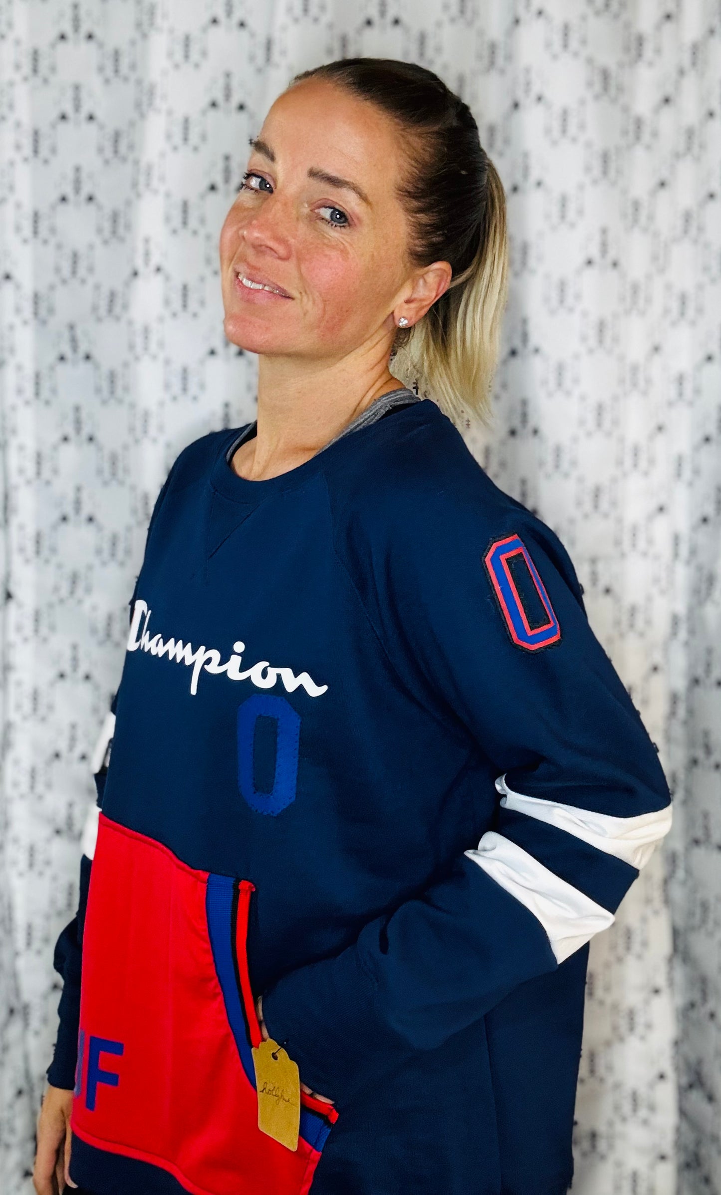 Blue Coleman Champion #0 Crewneck Women's Size- XL/2X