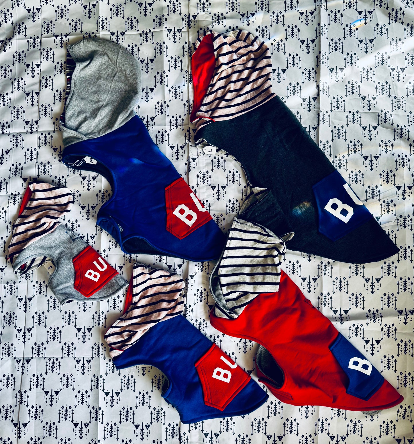 Red & Blue BUF Dog Hoodie Size- M