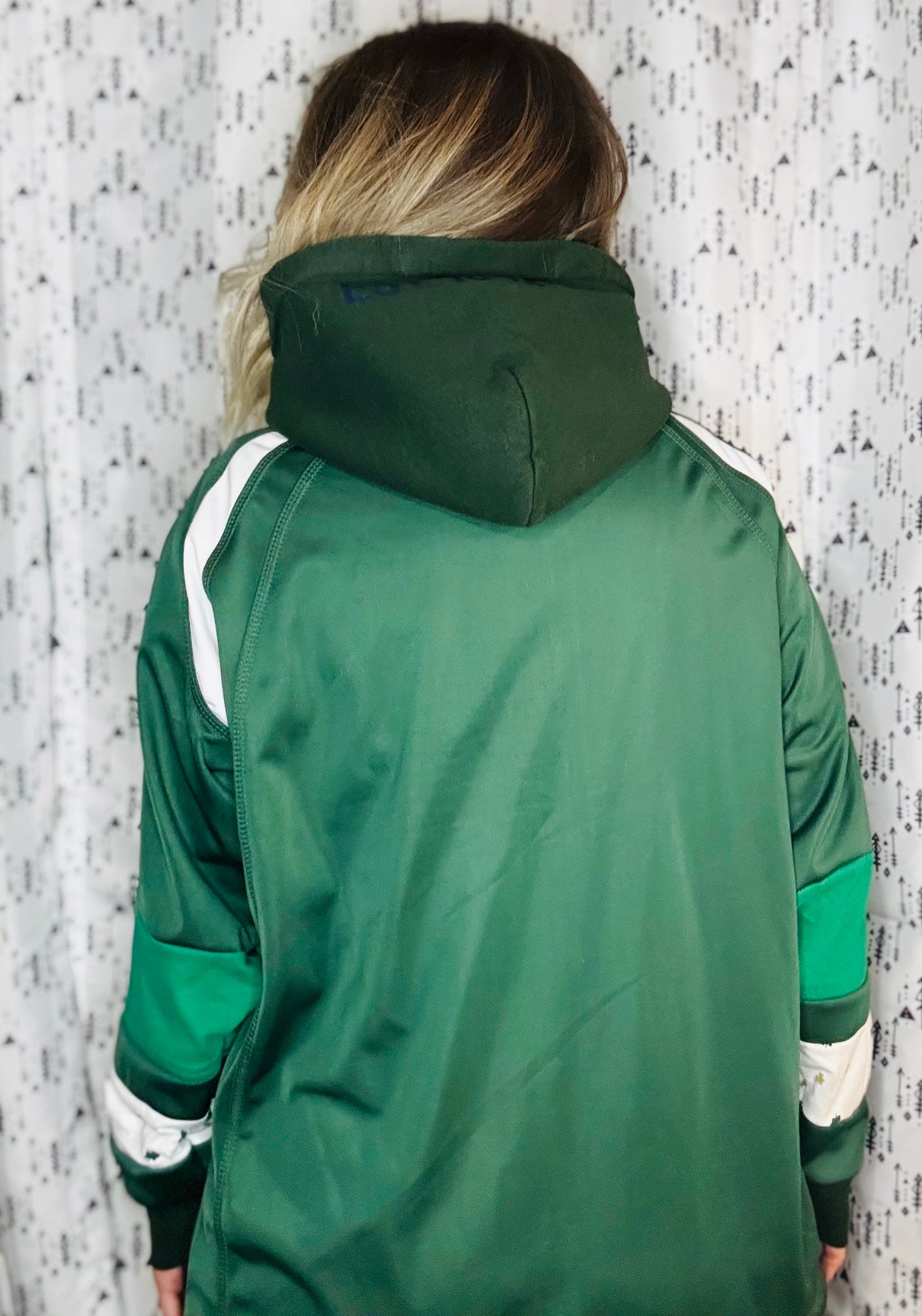 Green Irish Football Hooded Zip-Up Track Jacket Unisex- L/XL