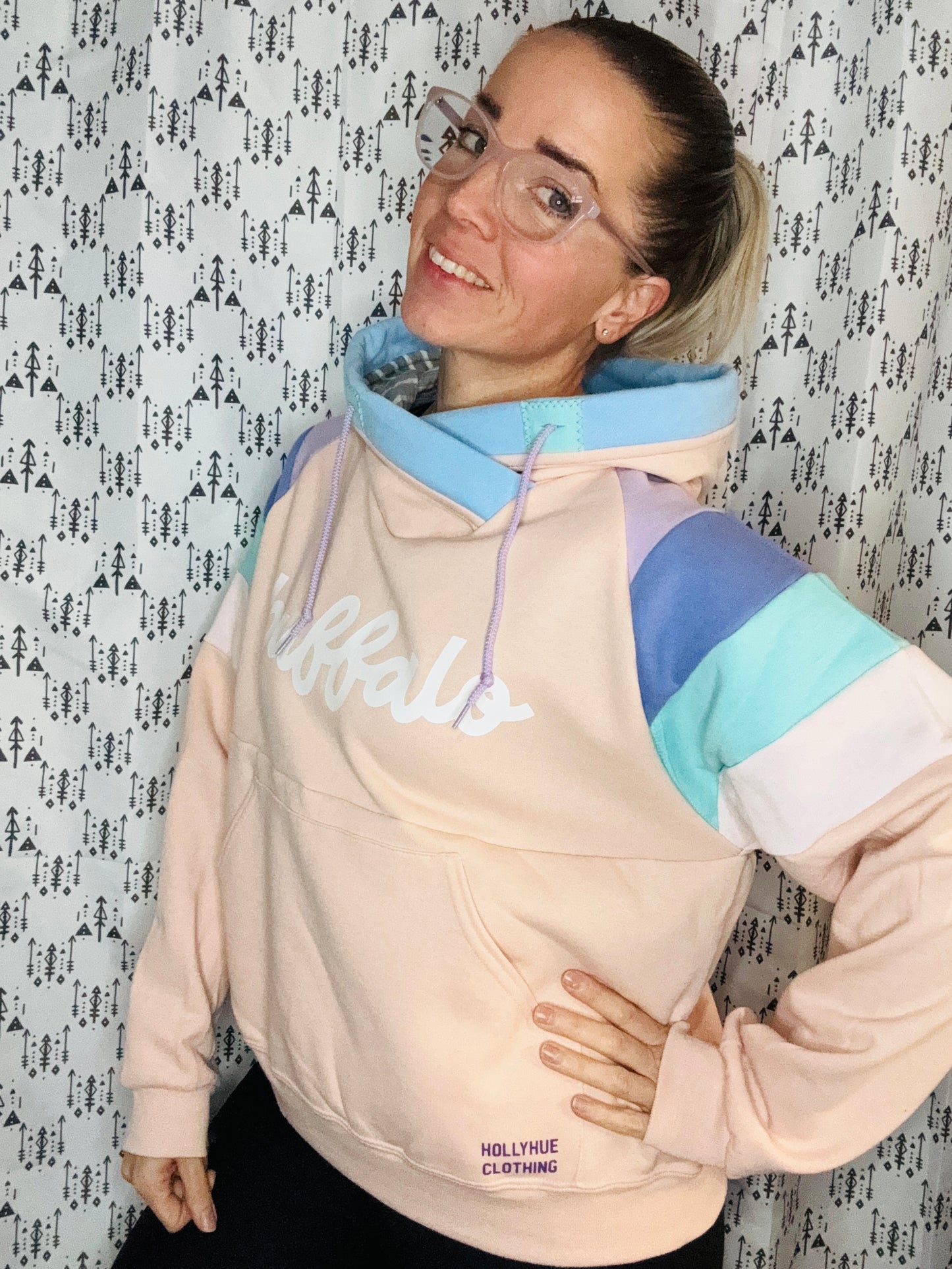 Peach Buffalo Pastel Hoodie Size- Women's M/L