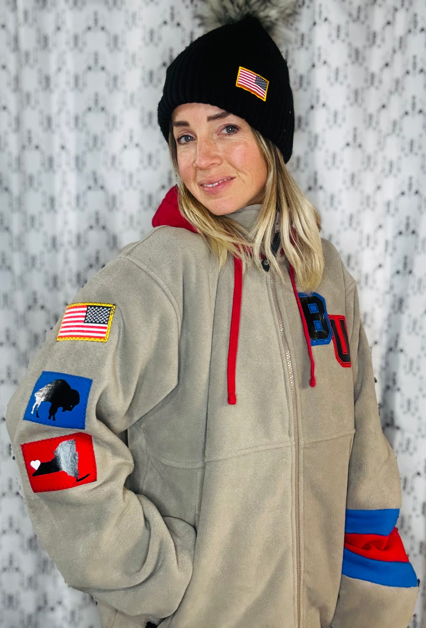 Tan Salute Buffalo Football Zip-Up Hoodie Size- Unisex L/XL