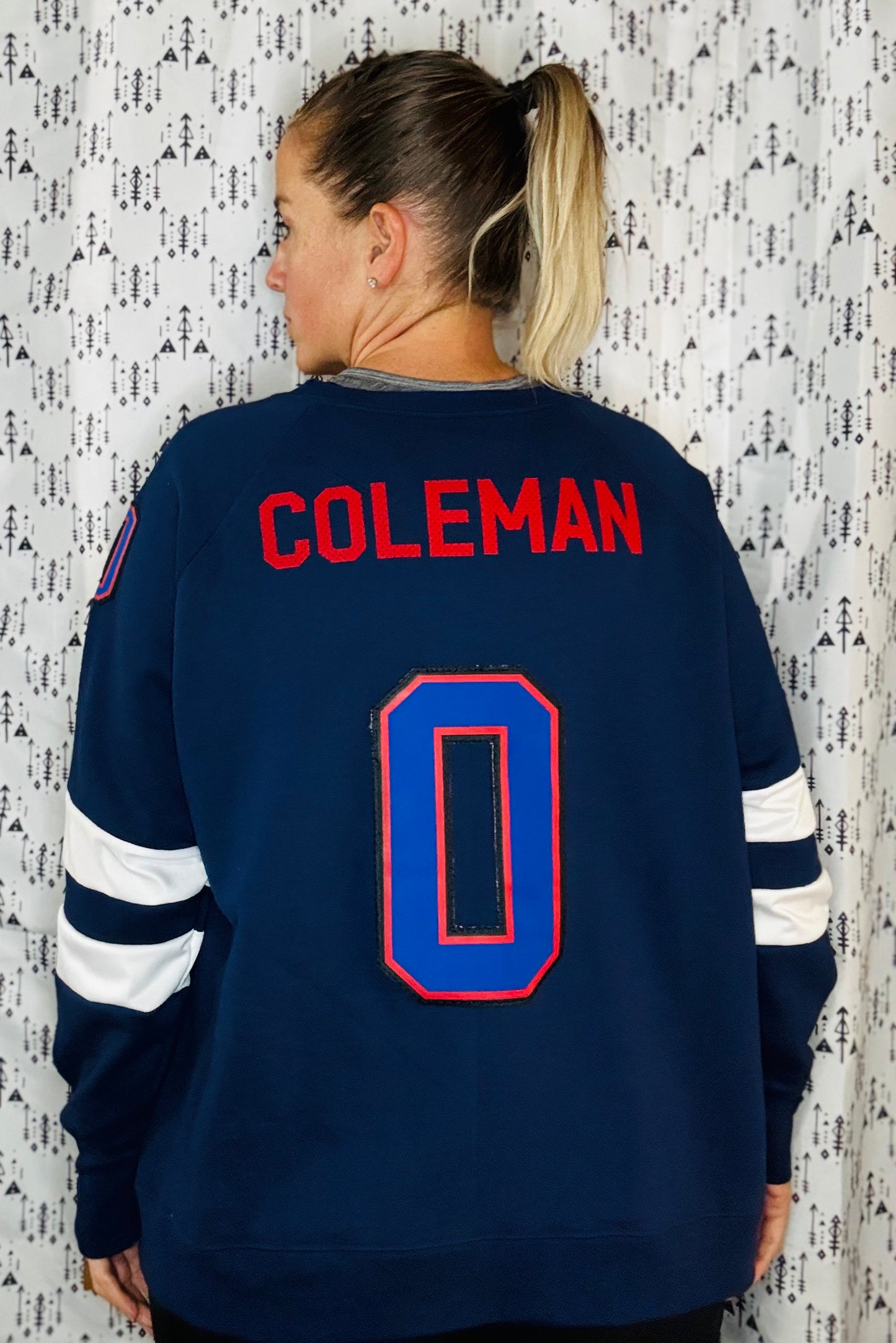 Blue Coleman Champion #0 Crewneck Women's Size- XL/2X