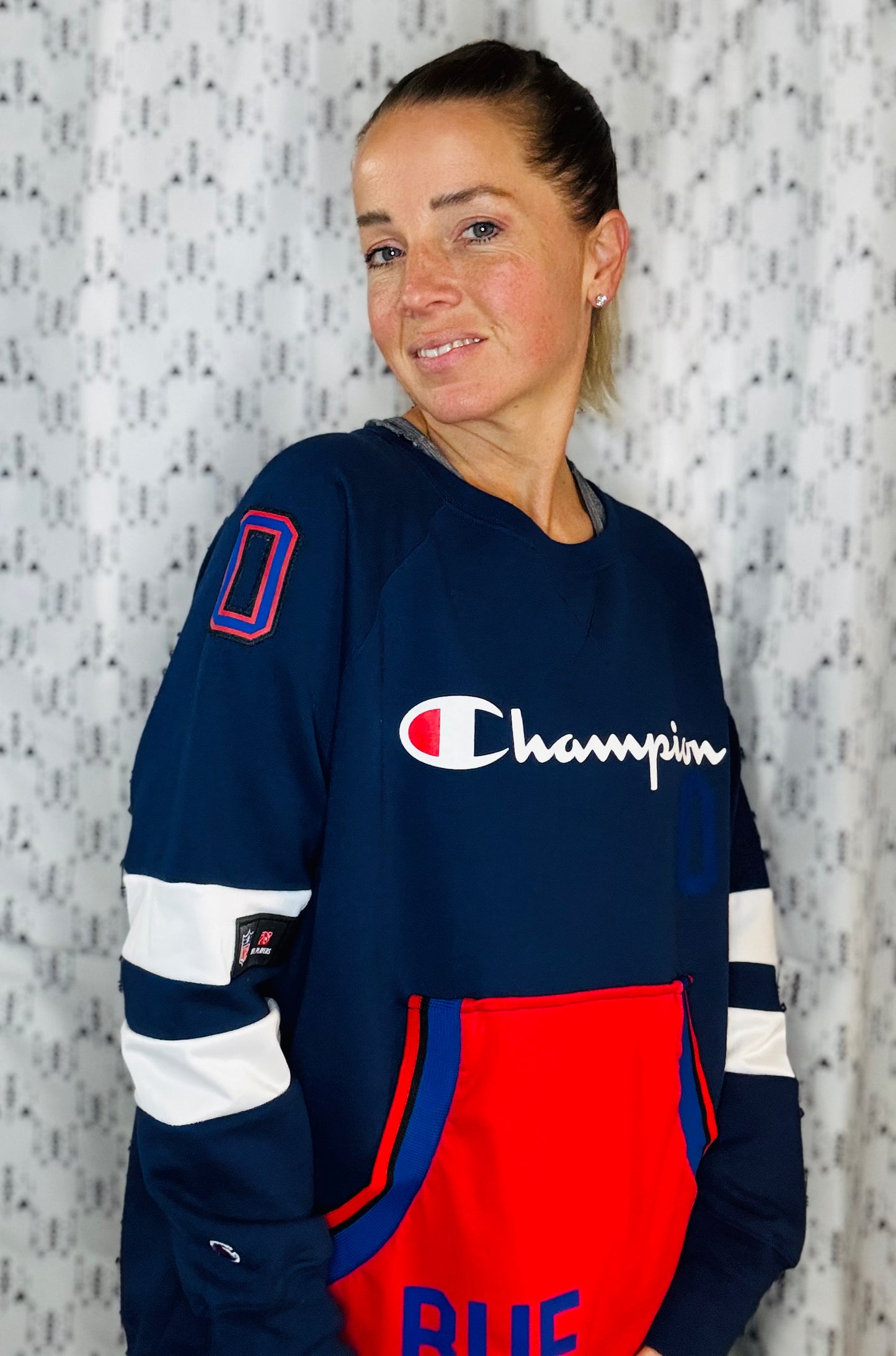Blue Coleman Champion #0 Crewneck Women's Size- XL/2X
