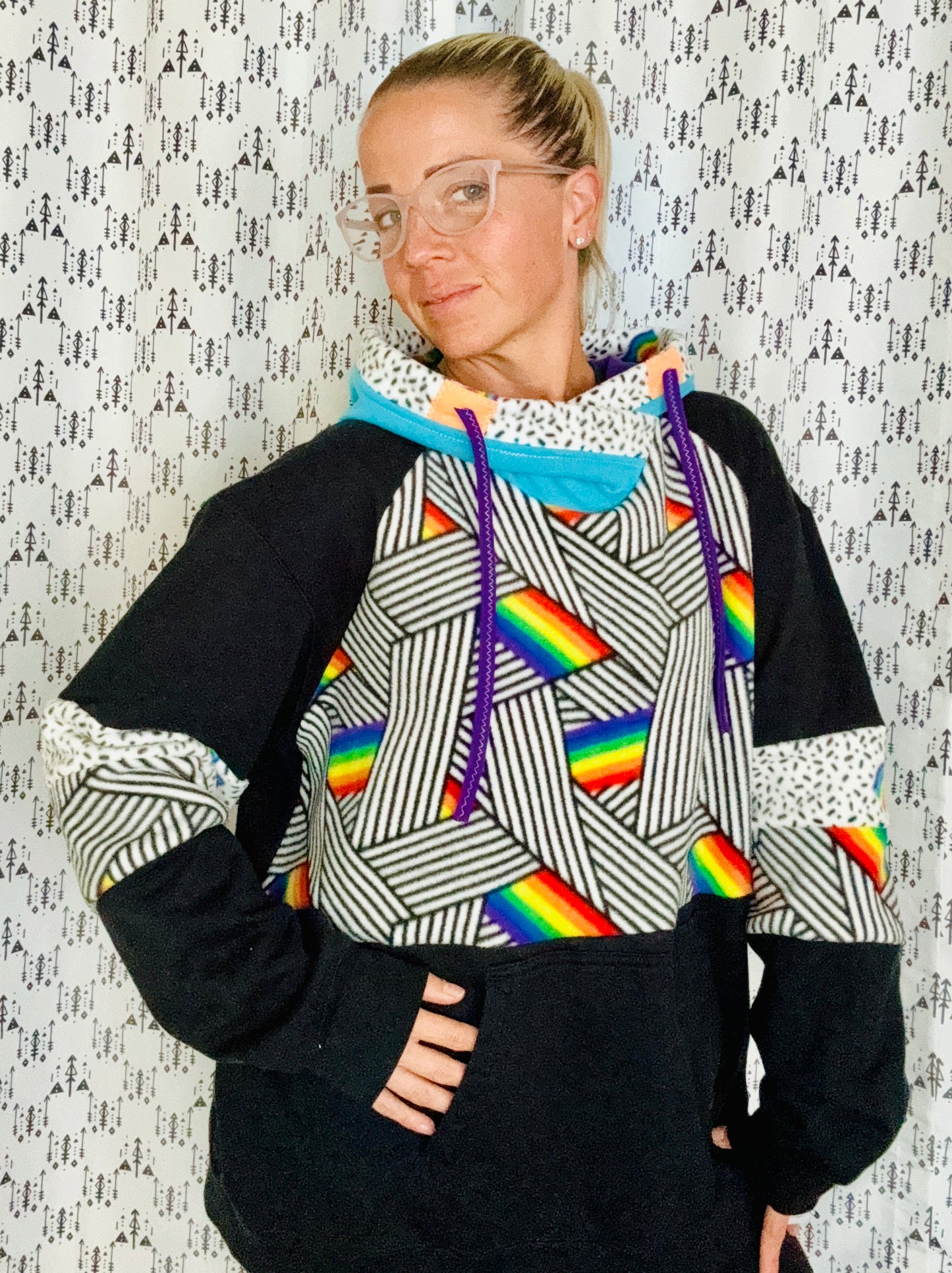 Geometric Rainbow Love II Custom Hoodie Size- Unisex XL/2X