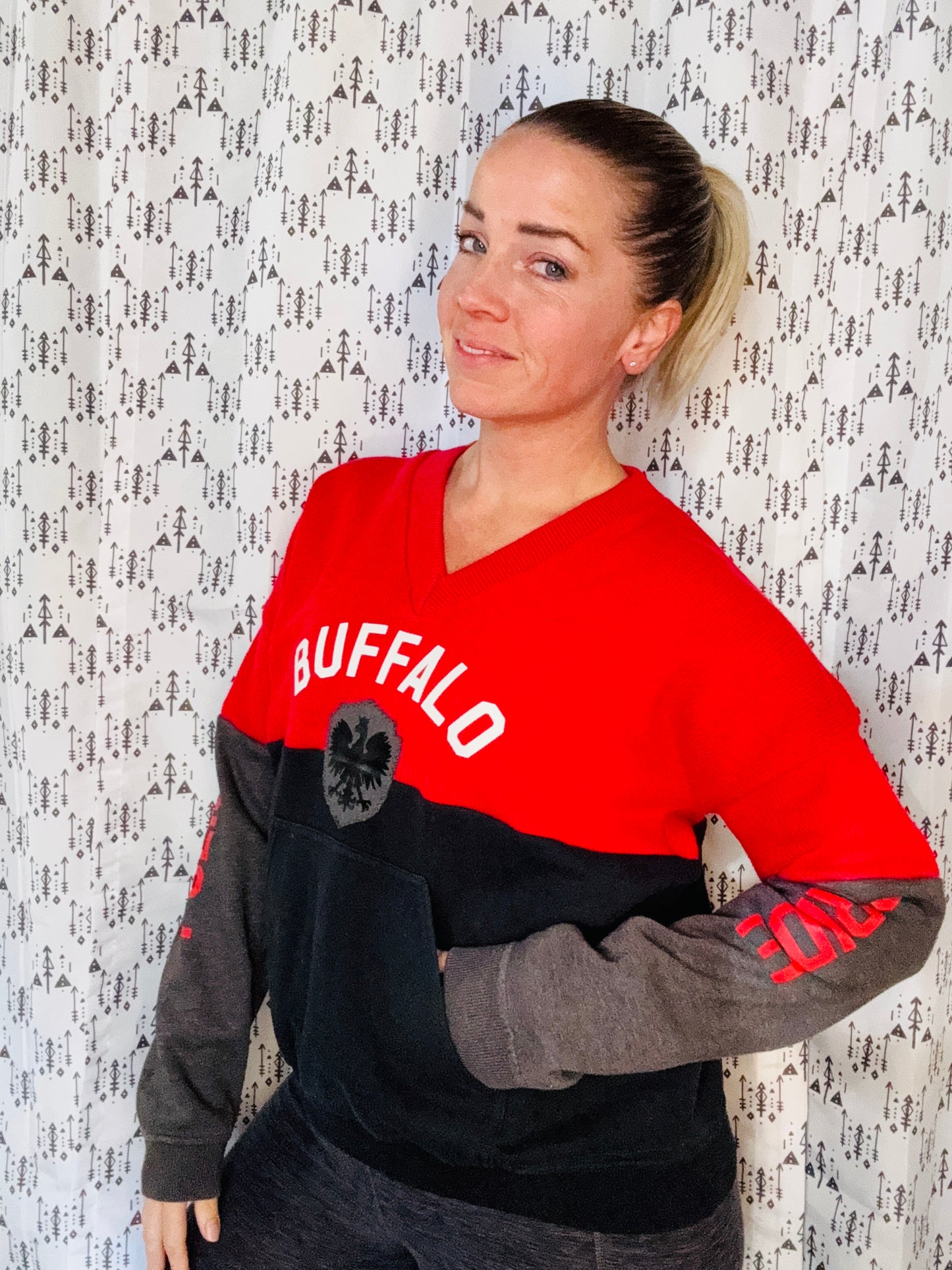 Red Polish Pride Buffalo Crewneck Size-Women's M/L