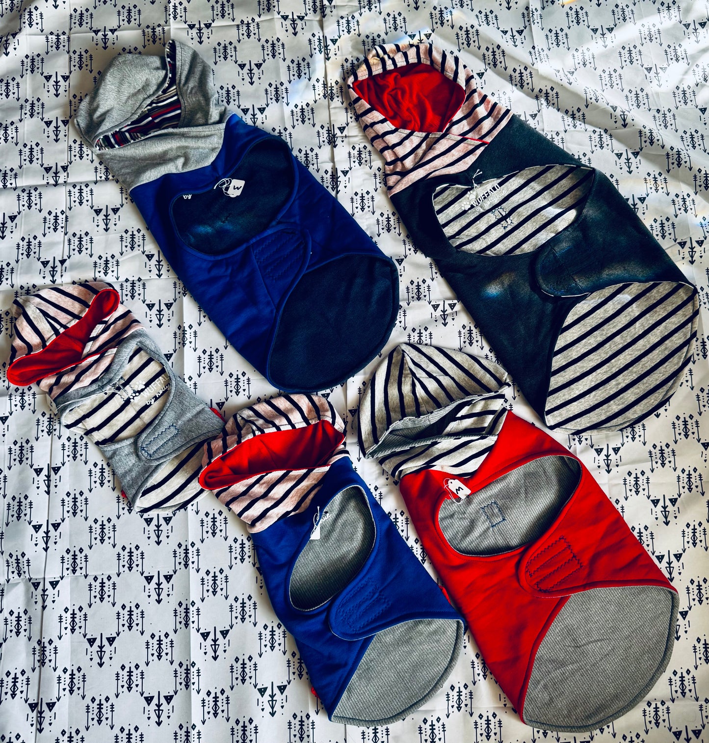 Red & Blue BUF Dog Hoodie Size- M