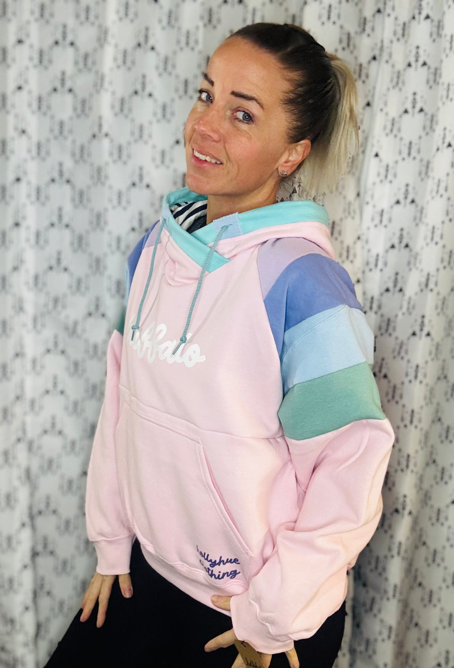 Pink Buffalo Pastel II Hoodie Size- Women's L/XL