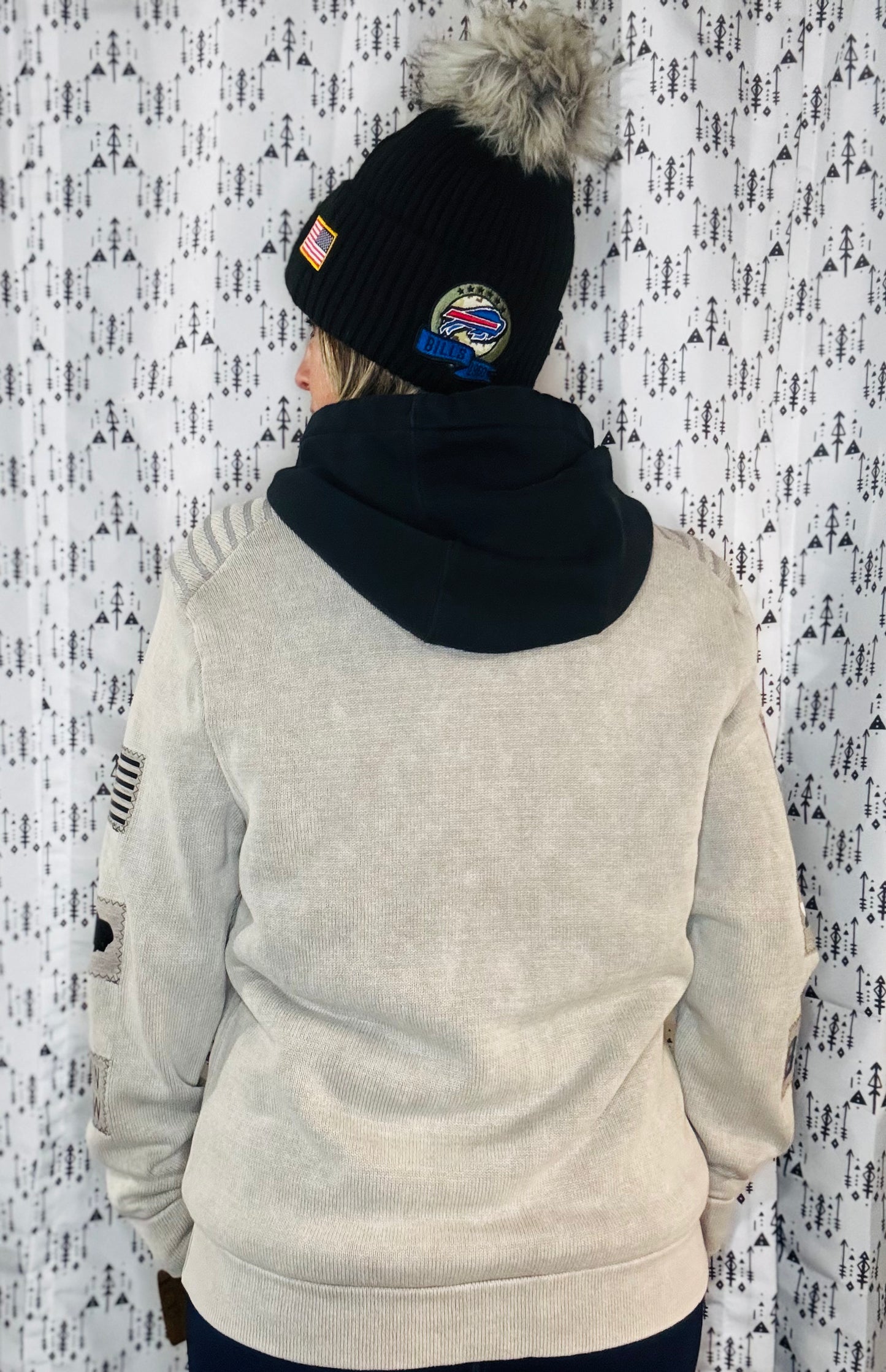 Khaki Salute Buffalo Zip-Up Hoodie Size- Unisex M/L