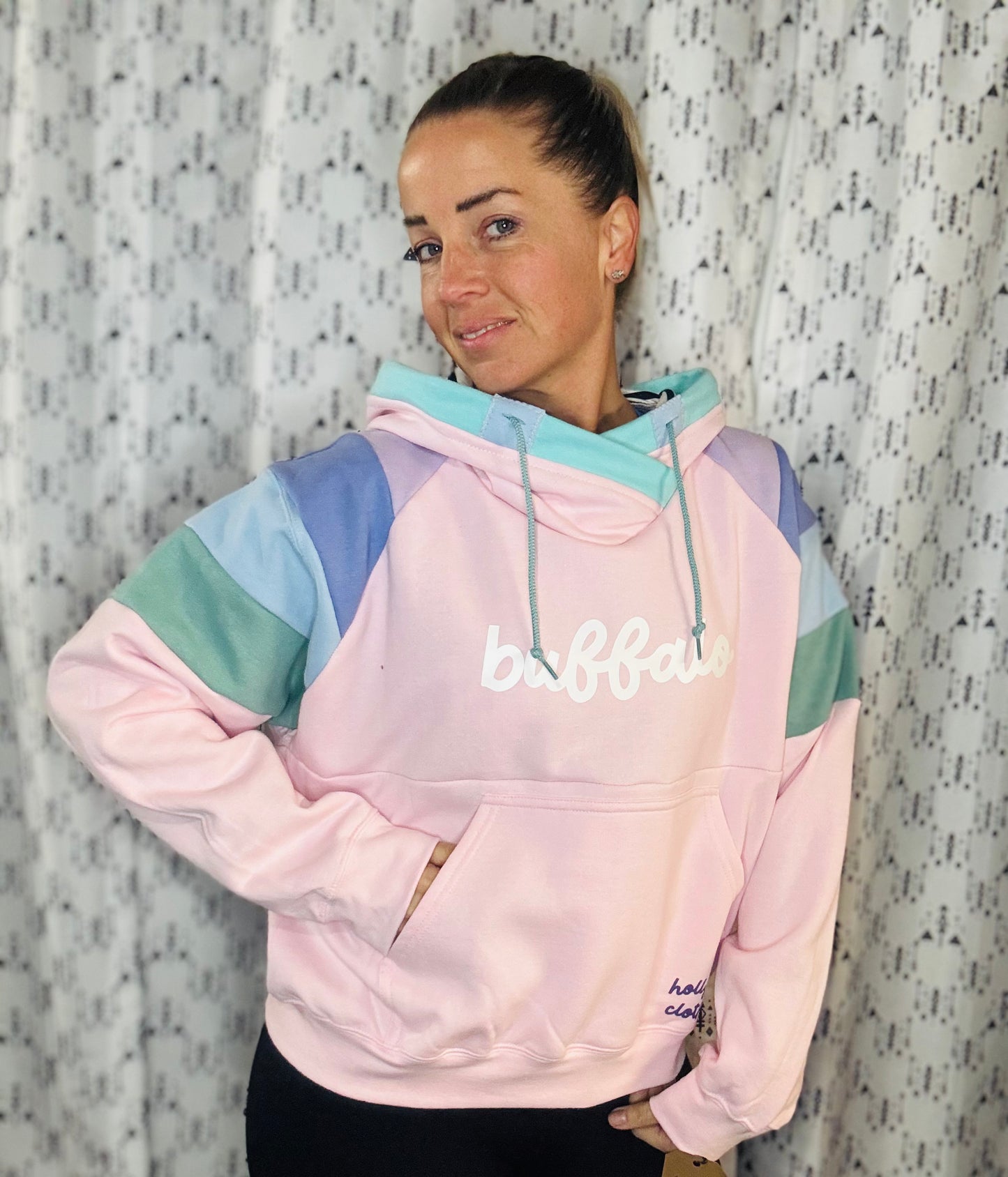 Pink Buffalo Pastel II Hoodie Size- Women's L/XL