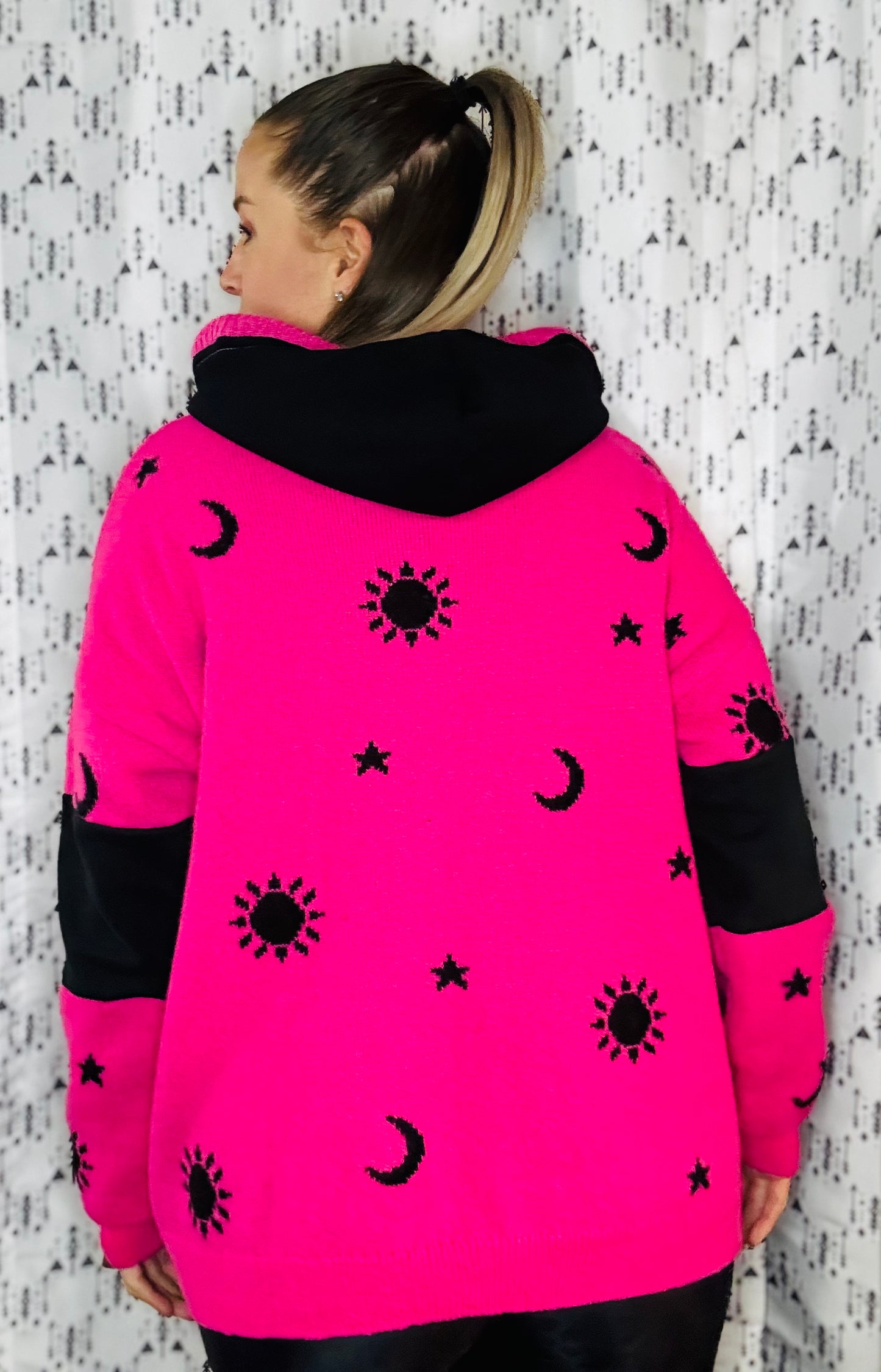 Pinktober Sun & Moon Buffalo Sweater Hoodie Size- Women's XL/2X
