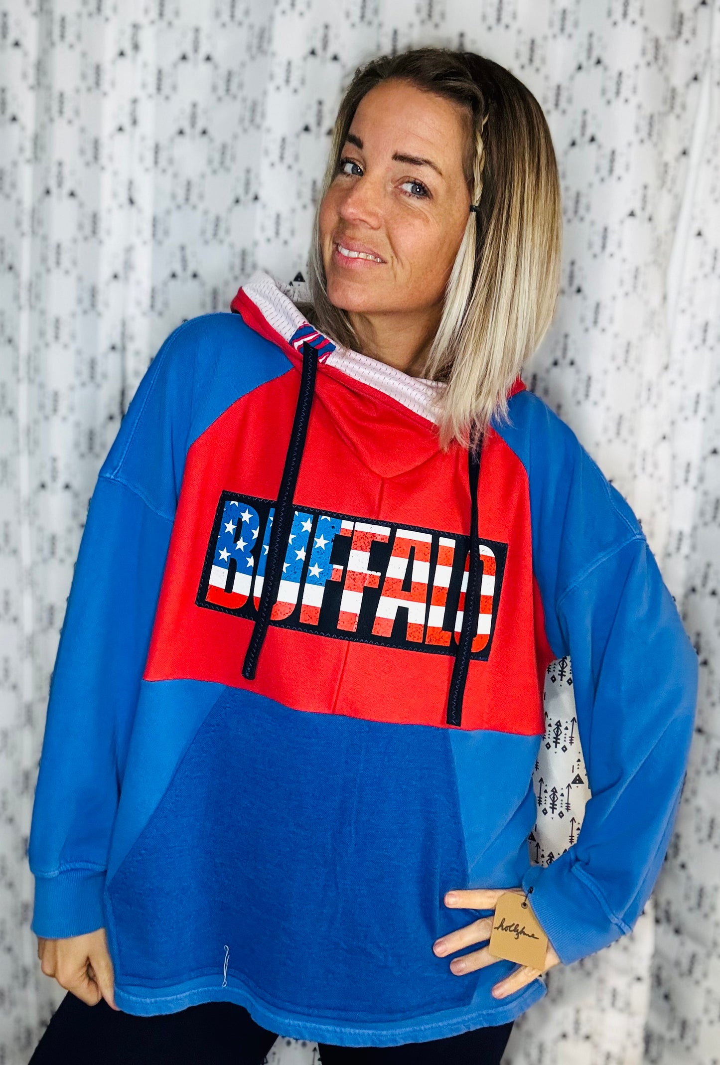 Blue & Red Buffalo Patriot Women's Size-XL/2X