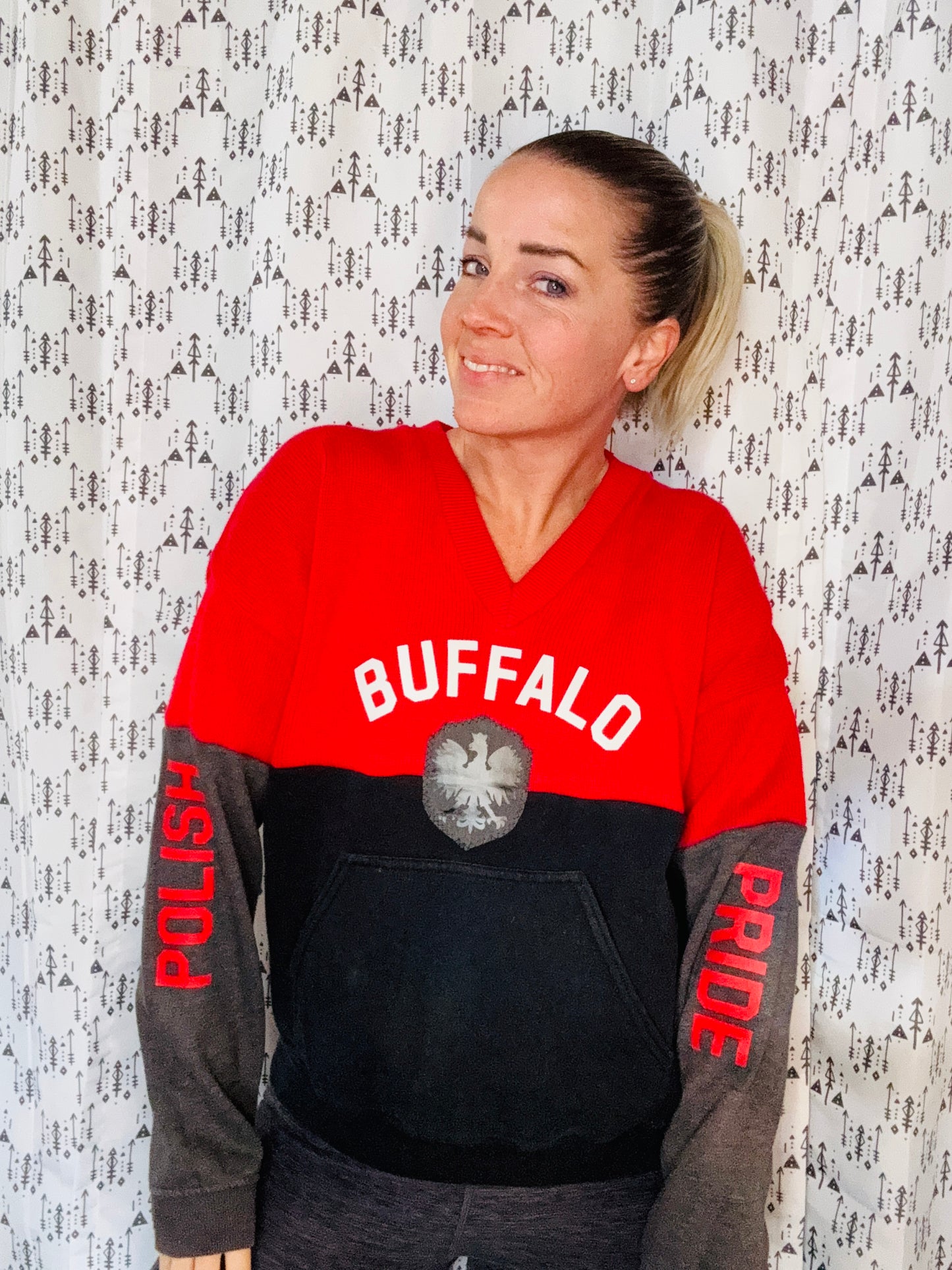 Red Polish Pride Buffalo Crewneck Size-Women's M/L