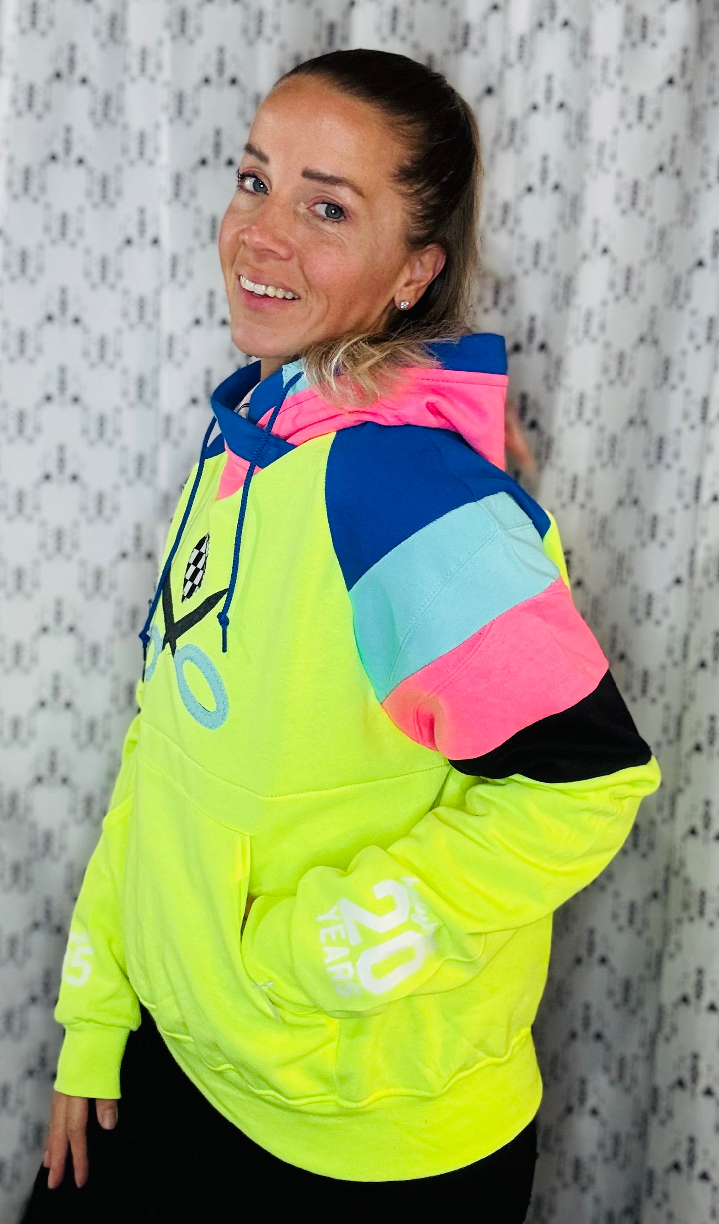 Neon Yellow 20th Anniversary HOLLYHUE Logo Hoodie Size-Women’s XL/2X
