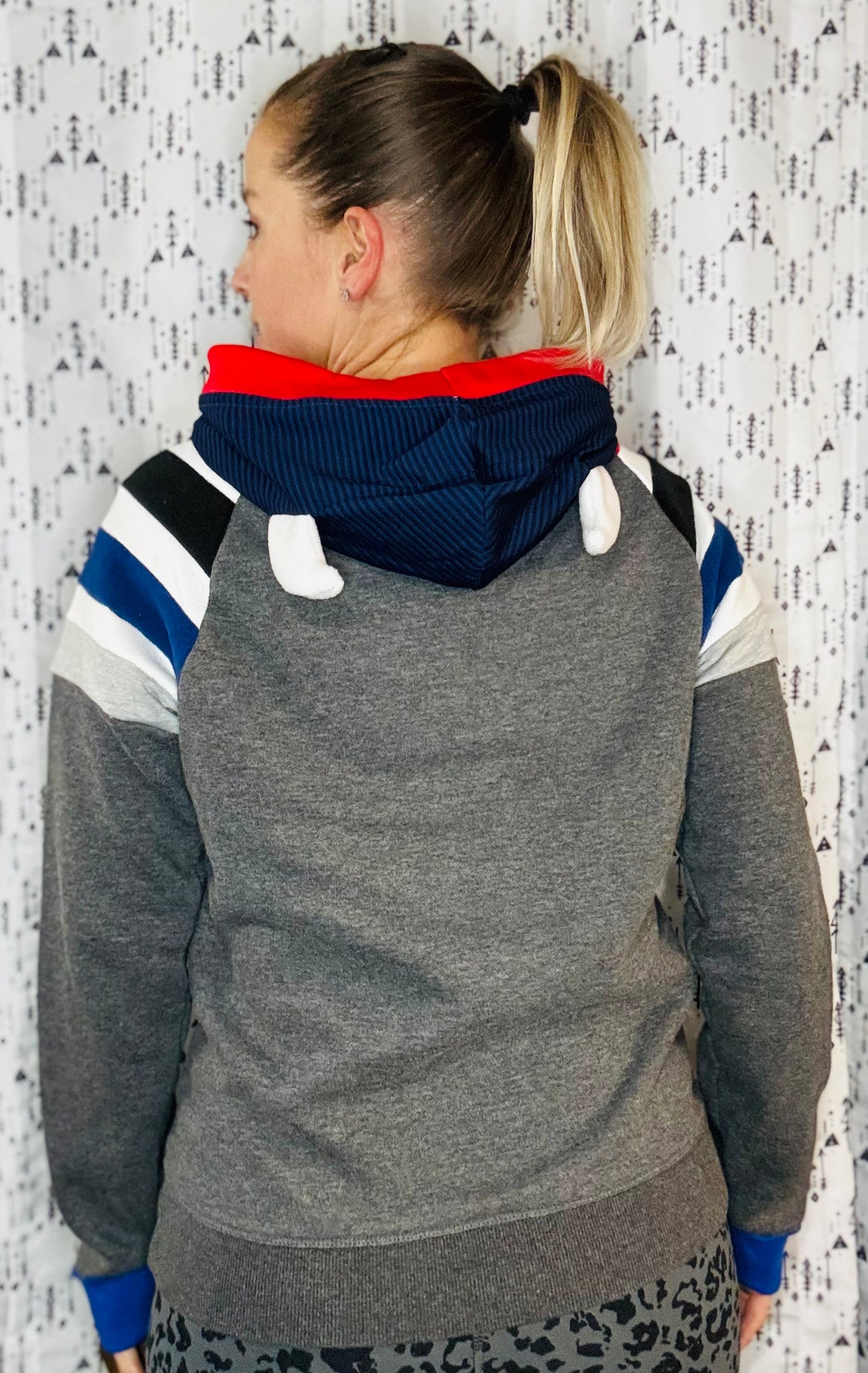 Dark Grey Buffalo Head Hoodie Size- Unisex S/M