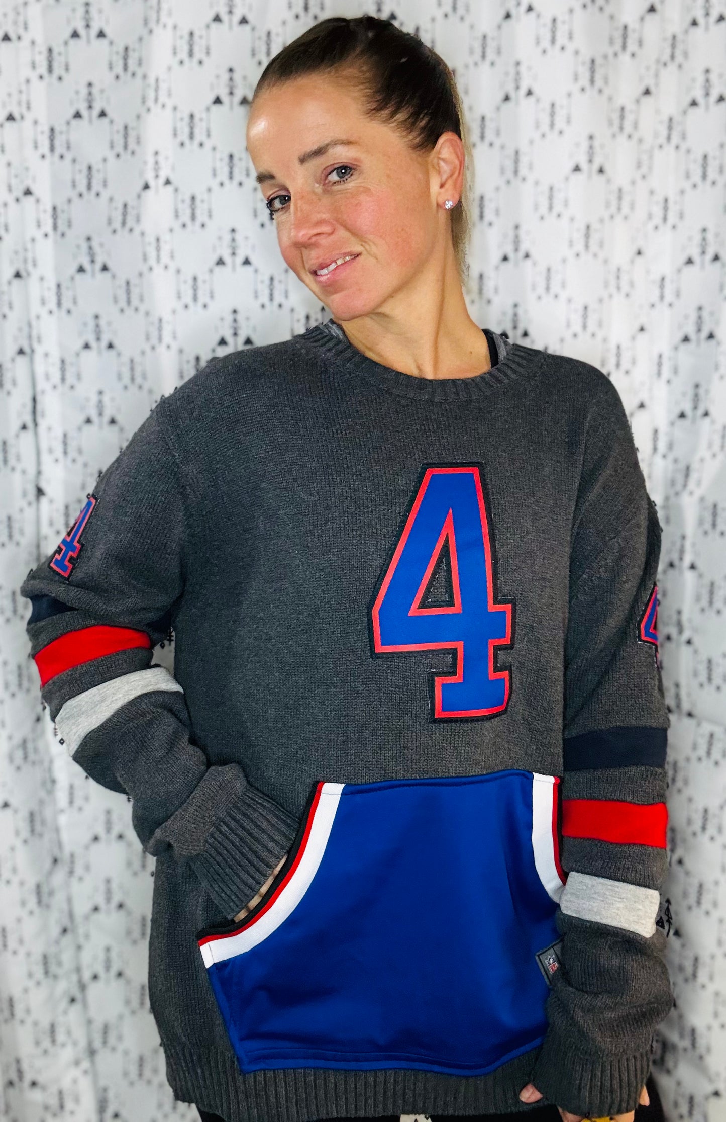 Grey Cook #4 Buffalo Crewneck Sweater Size- Unisex L/XL