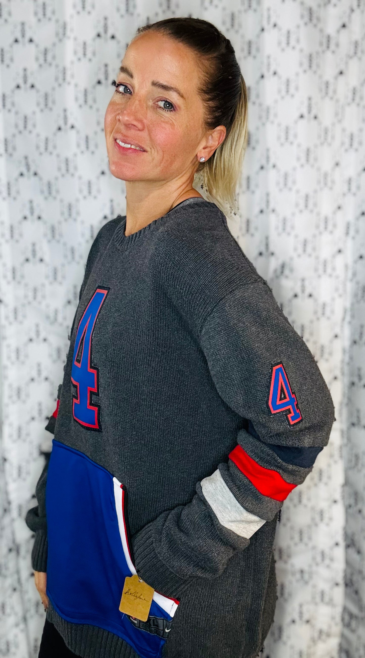 Grey Cook #4 Buffalo Crewneck Sweater Size- Unisex L/XL
