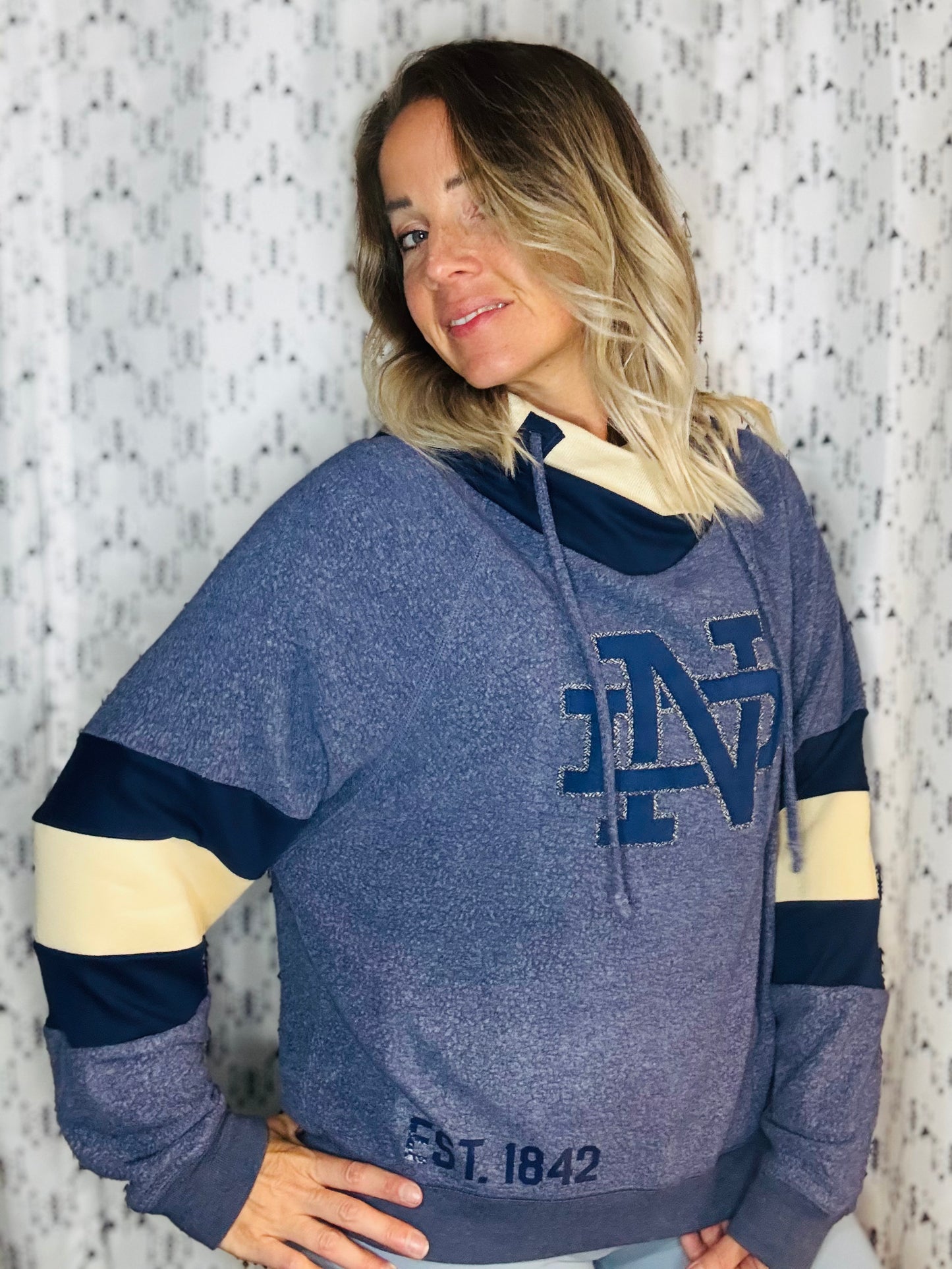 Navy Irish Football Crop Hoodie Size-Women’s M/L