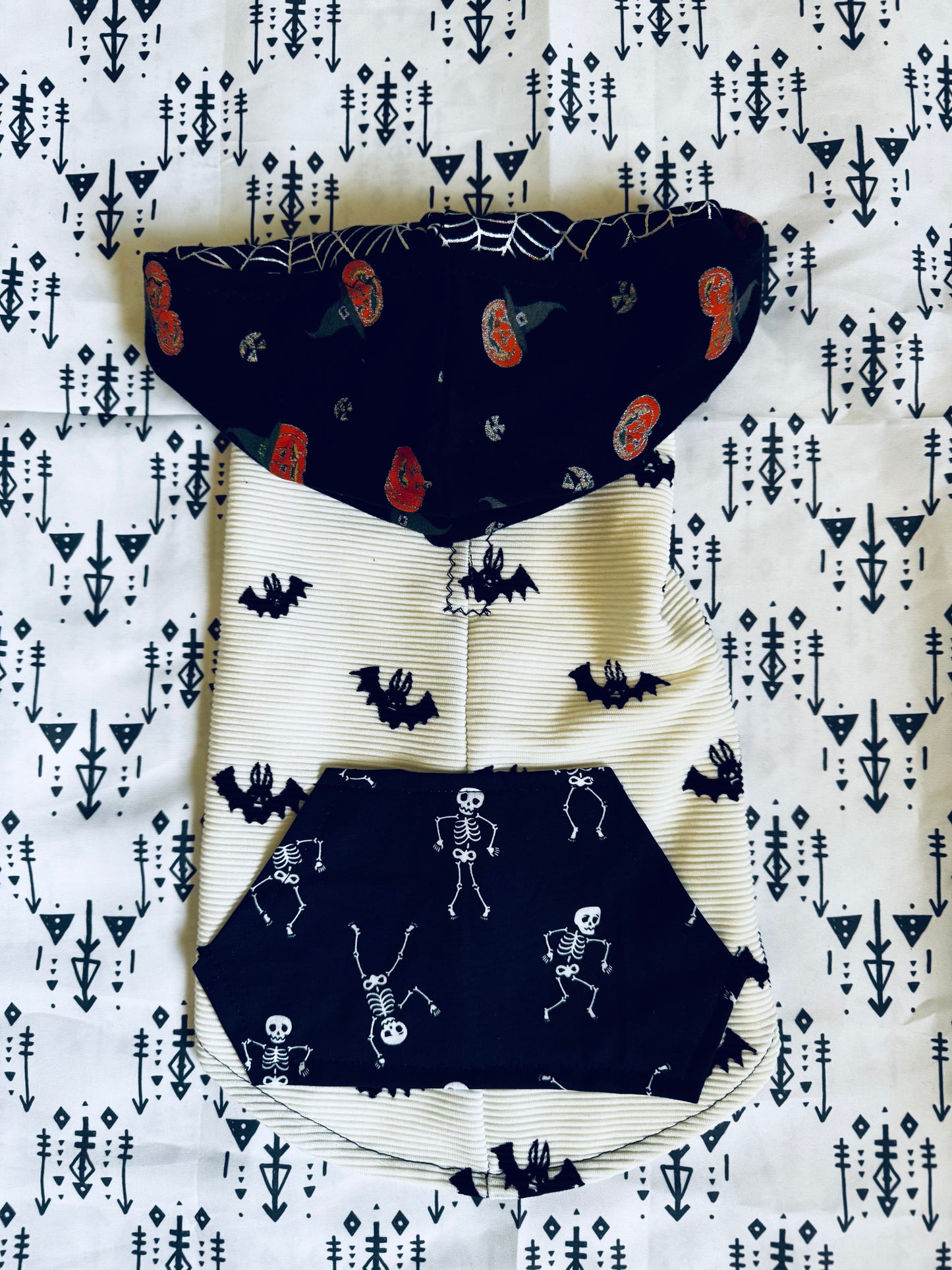Halloween Bat Crazy Dog Hoodie Size-S