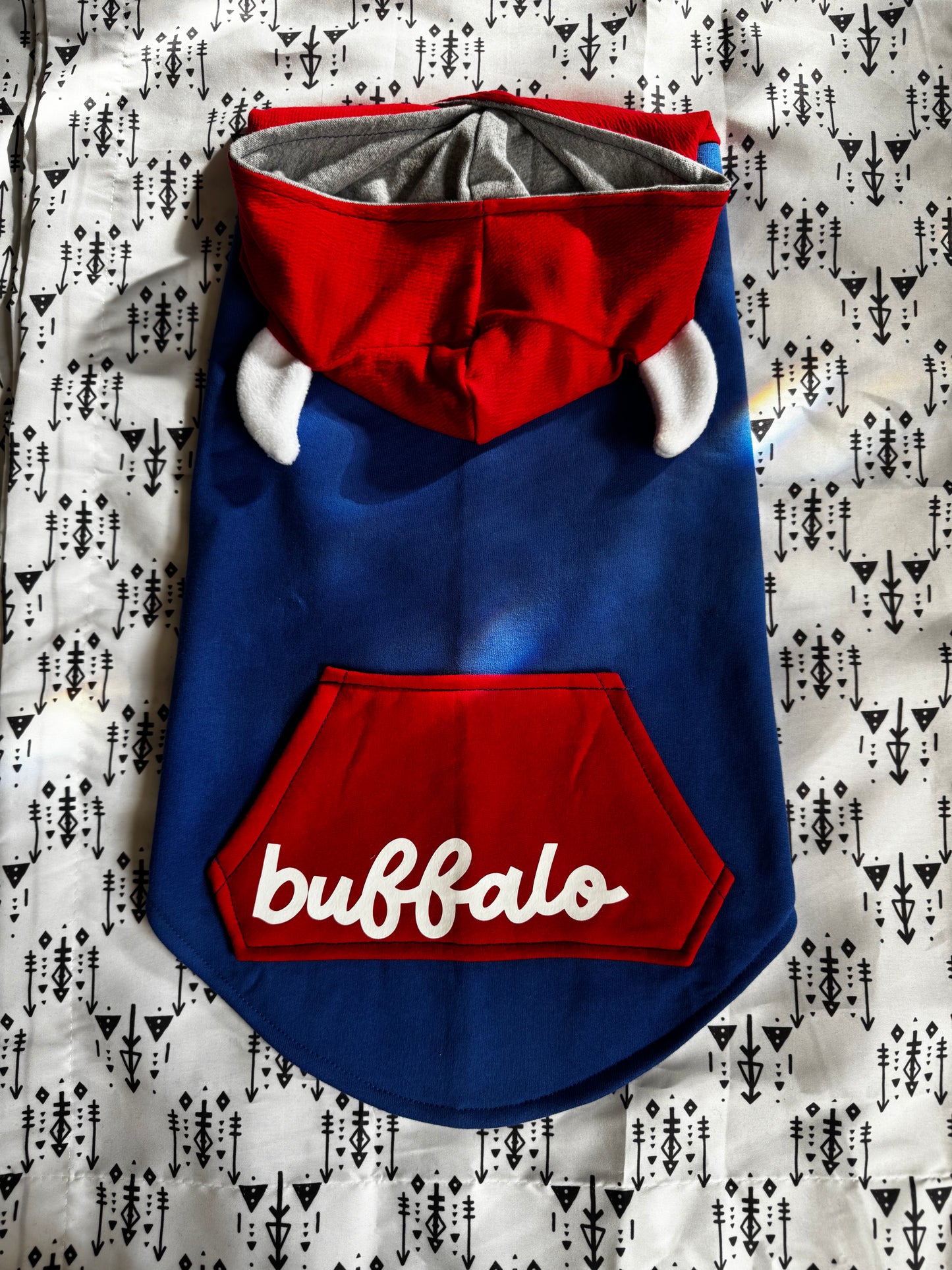 Blue Buffalo Head Dog Hoodie Size-L