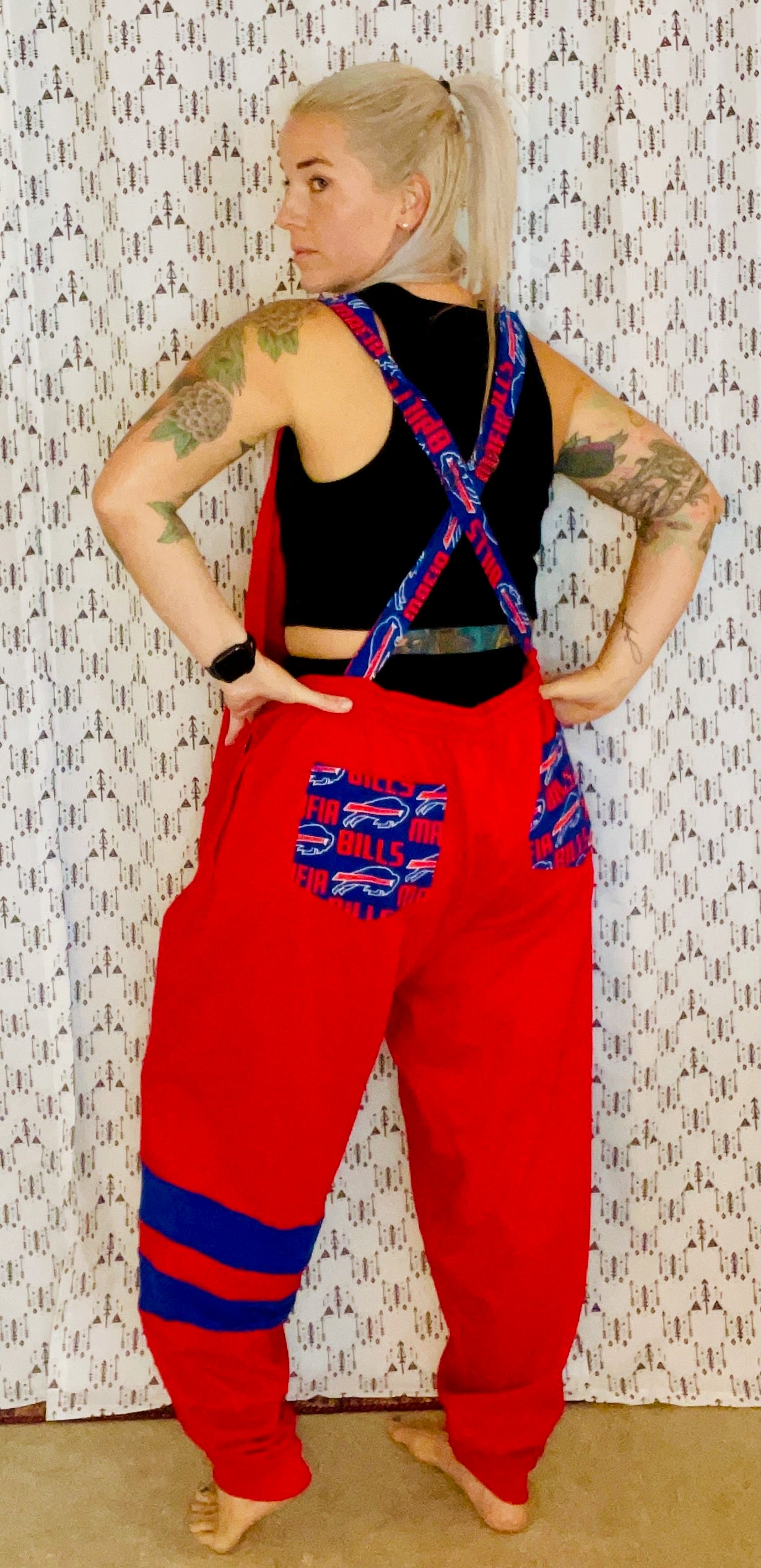 Red BUF Over-all Joggers Size- Unisex XL/2X