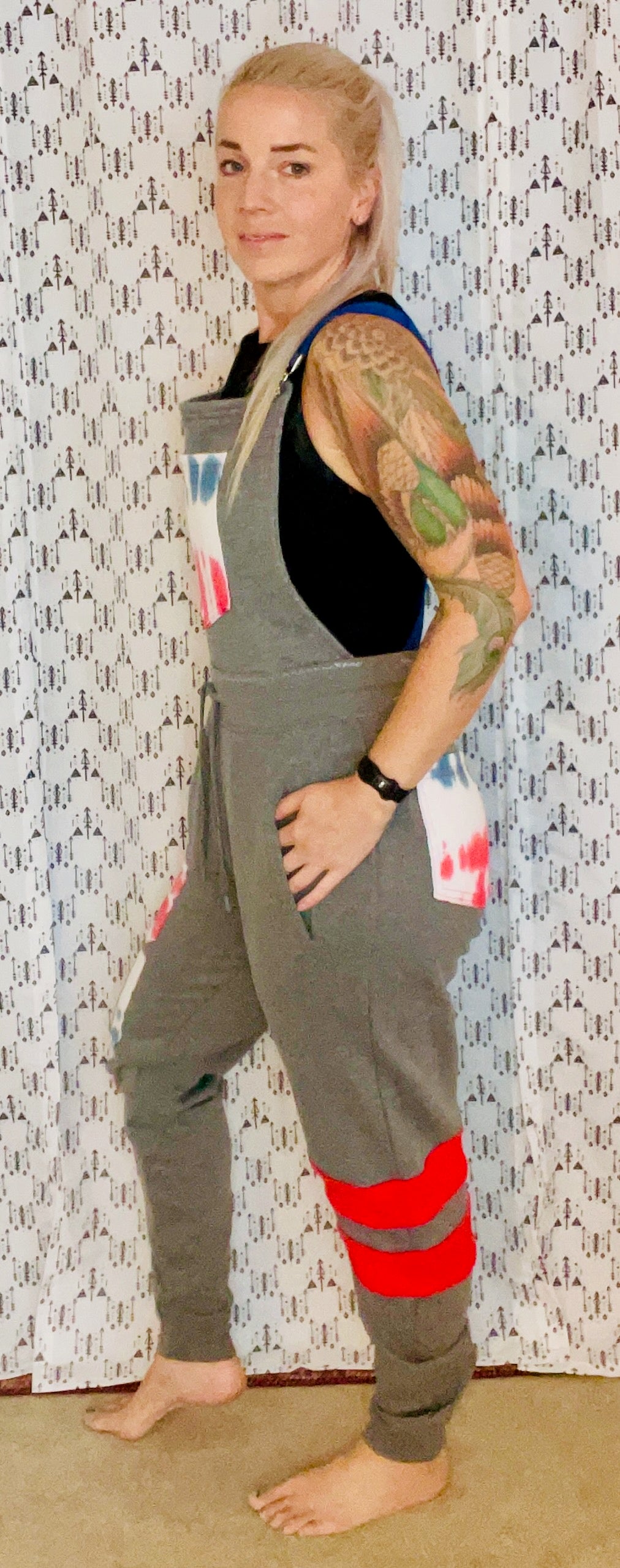 Grey BUF Over-all Joggers Size- Unisex S/M
