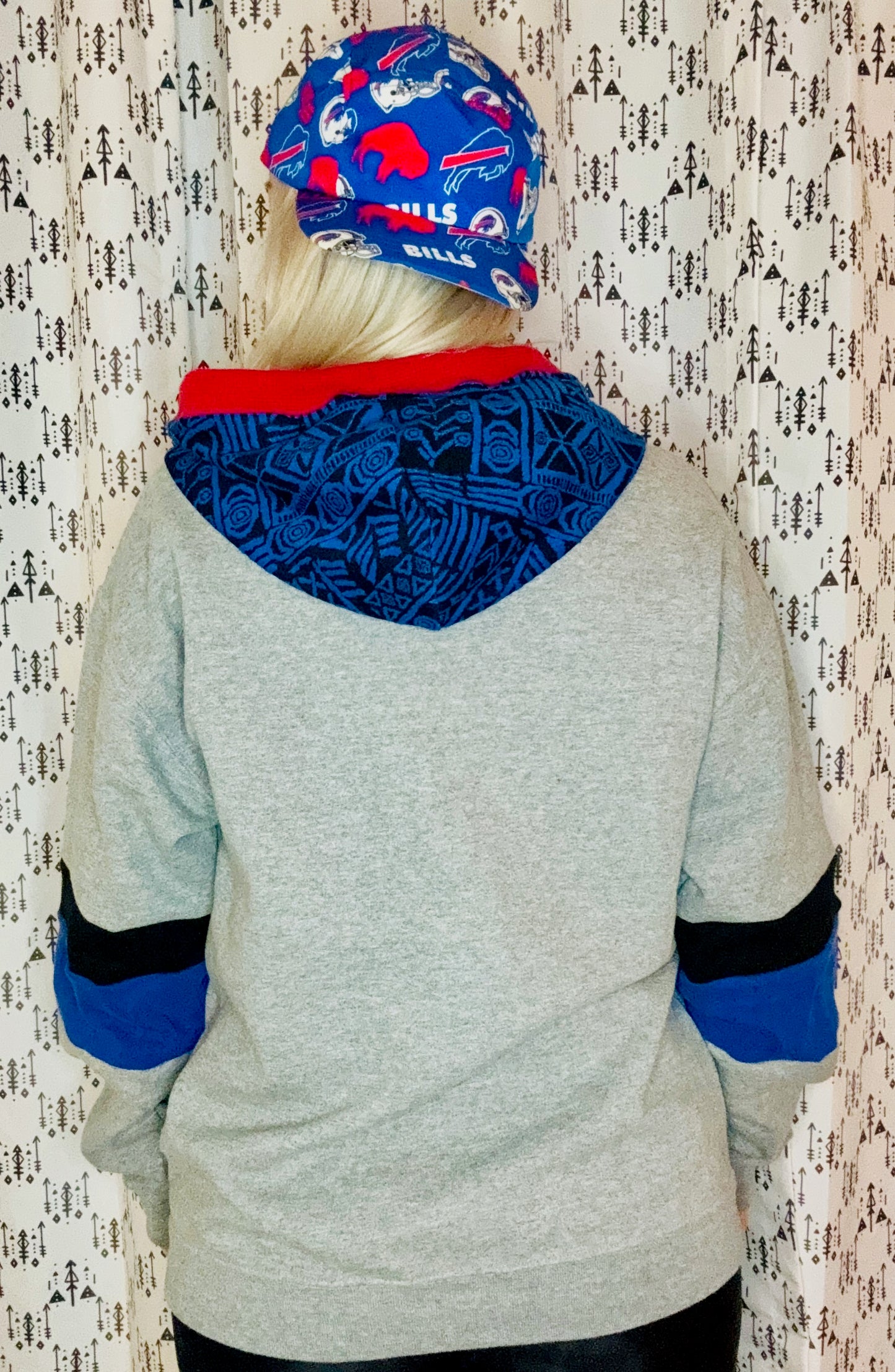 90's BUF Color-block Football Hoodie Size- Unisex M/L