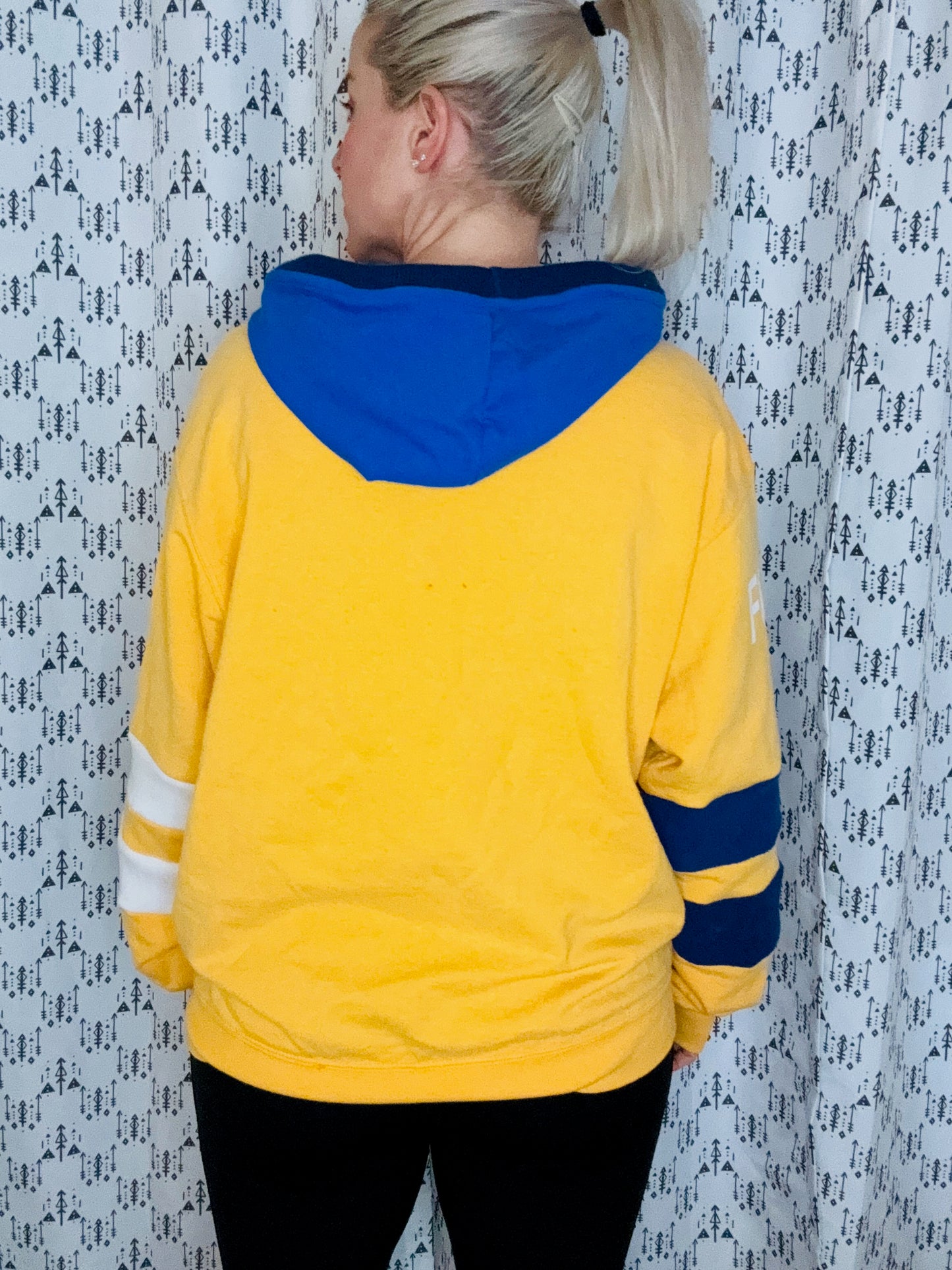 Yellow Buffalo Hockey Conversation Heart Hoodie Size- Women's L/XL