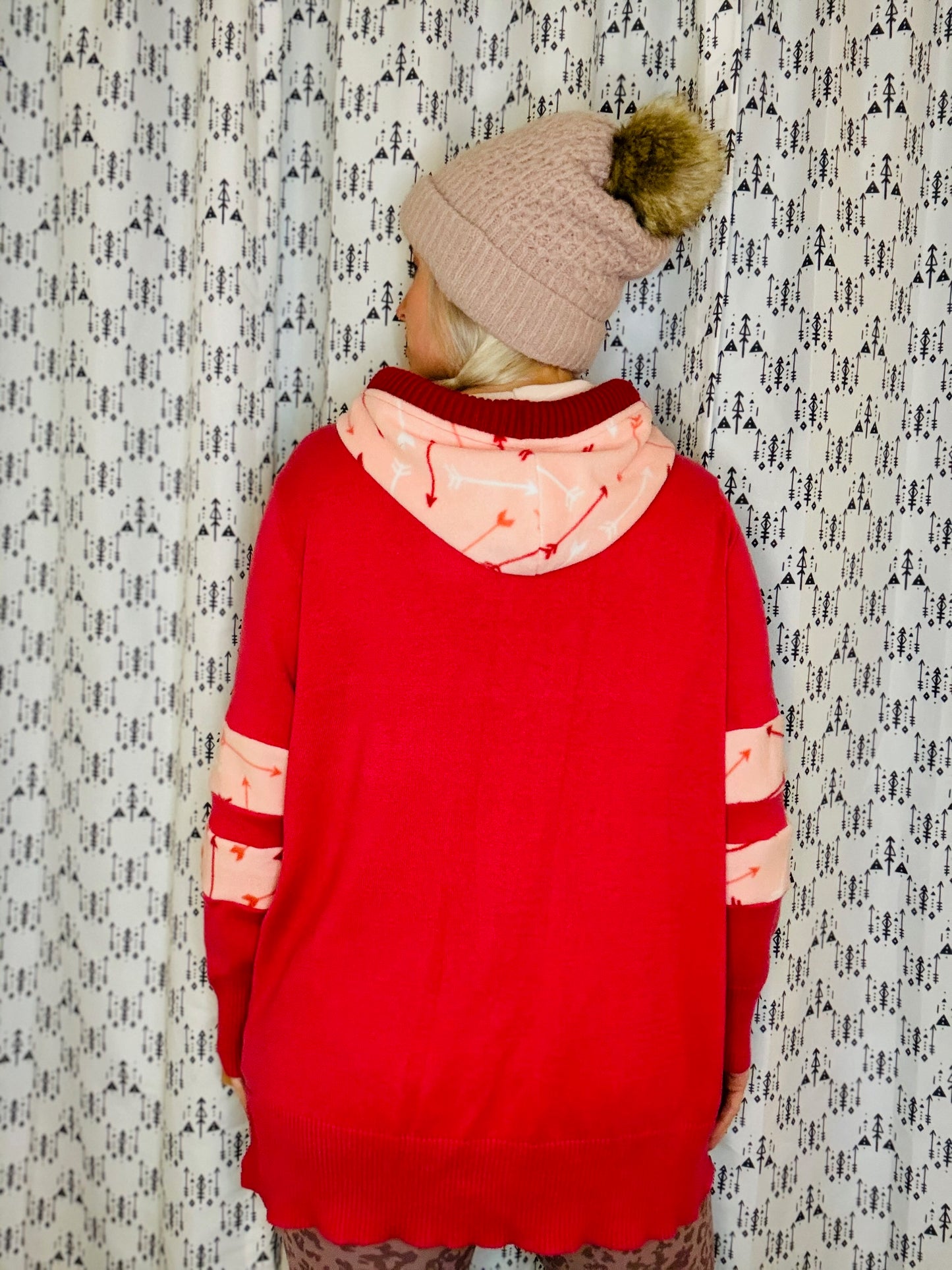 Pink BUF Love Sweater Hoodie Size- Women's L/XL