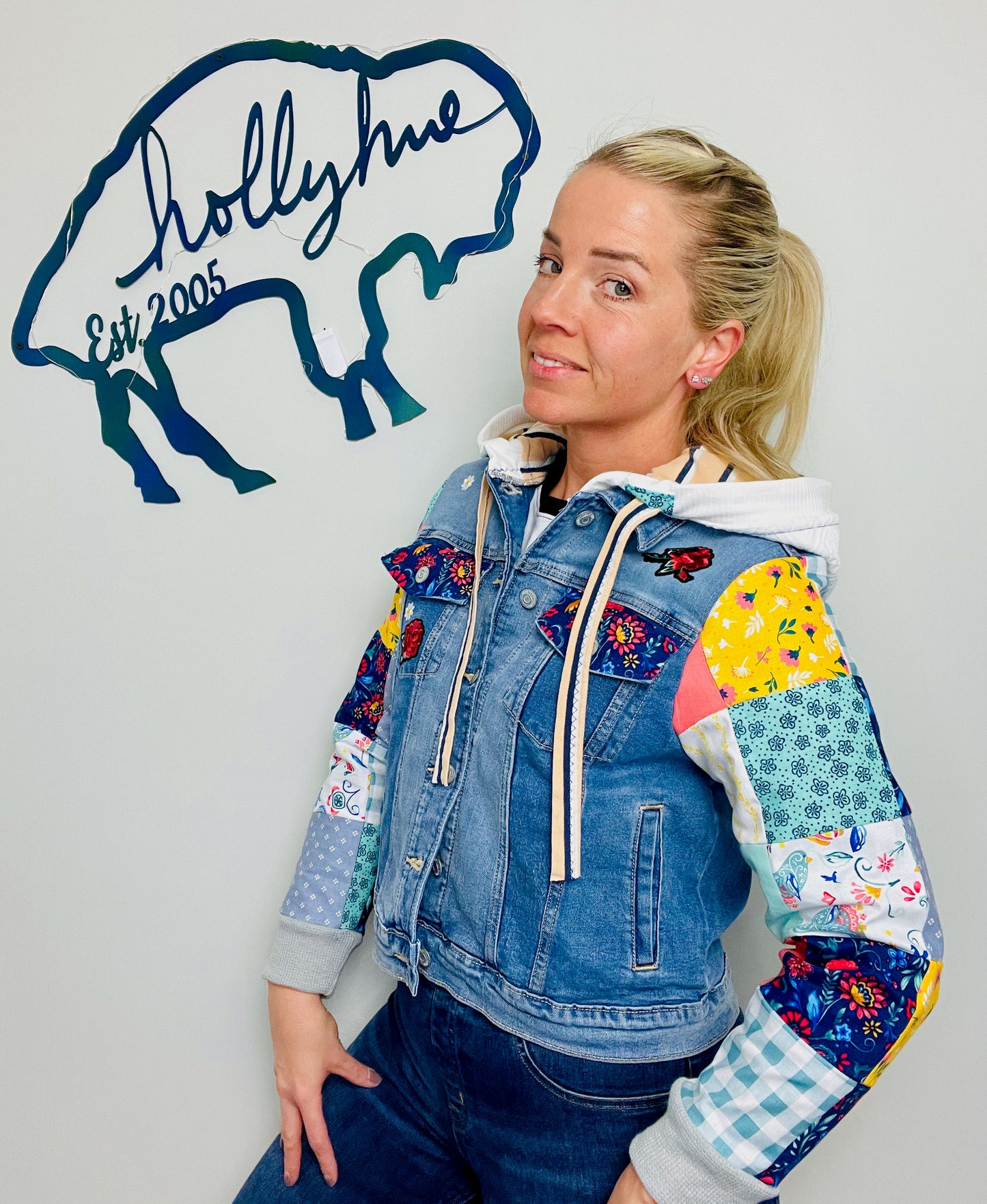 Vintage Patchwork Denim Buffalo Jacket Size- Women's M/L