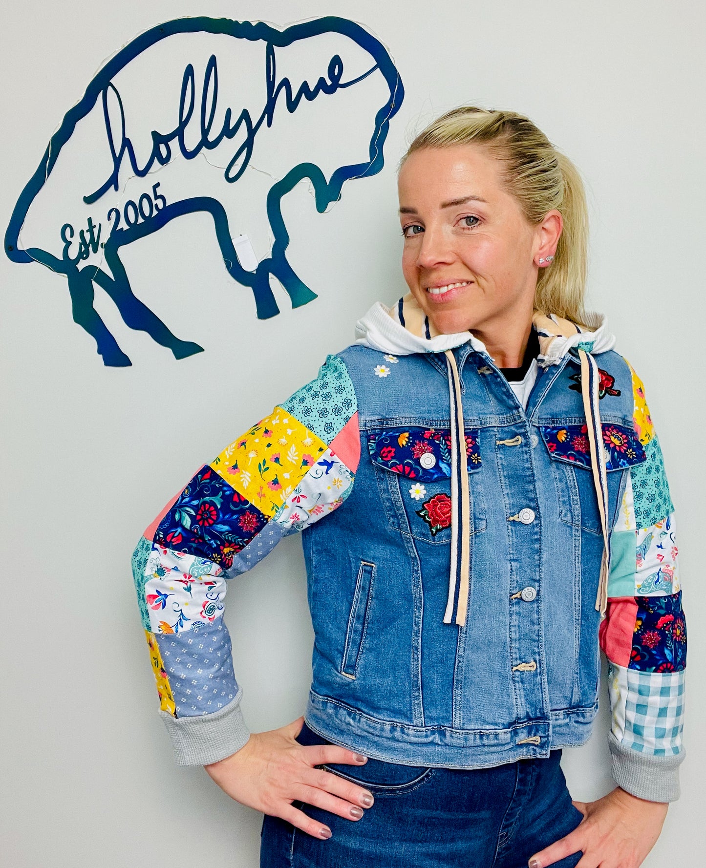 Vintage Patchwork Denim Buffalo Jacket Size- Women's M/L