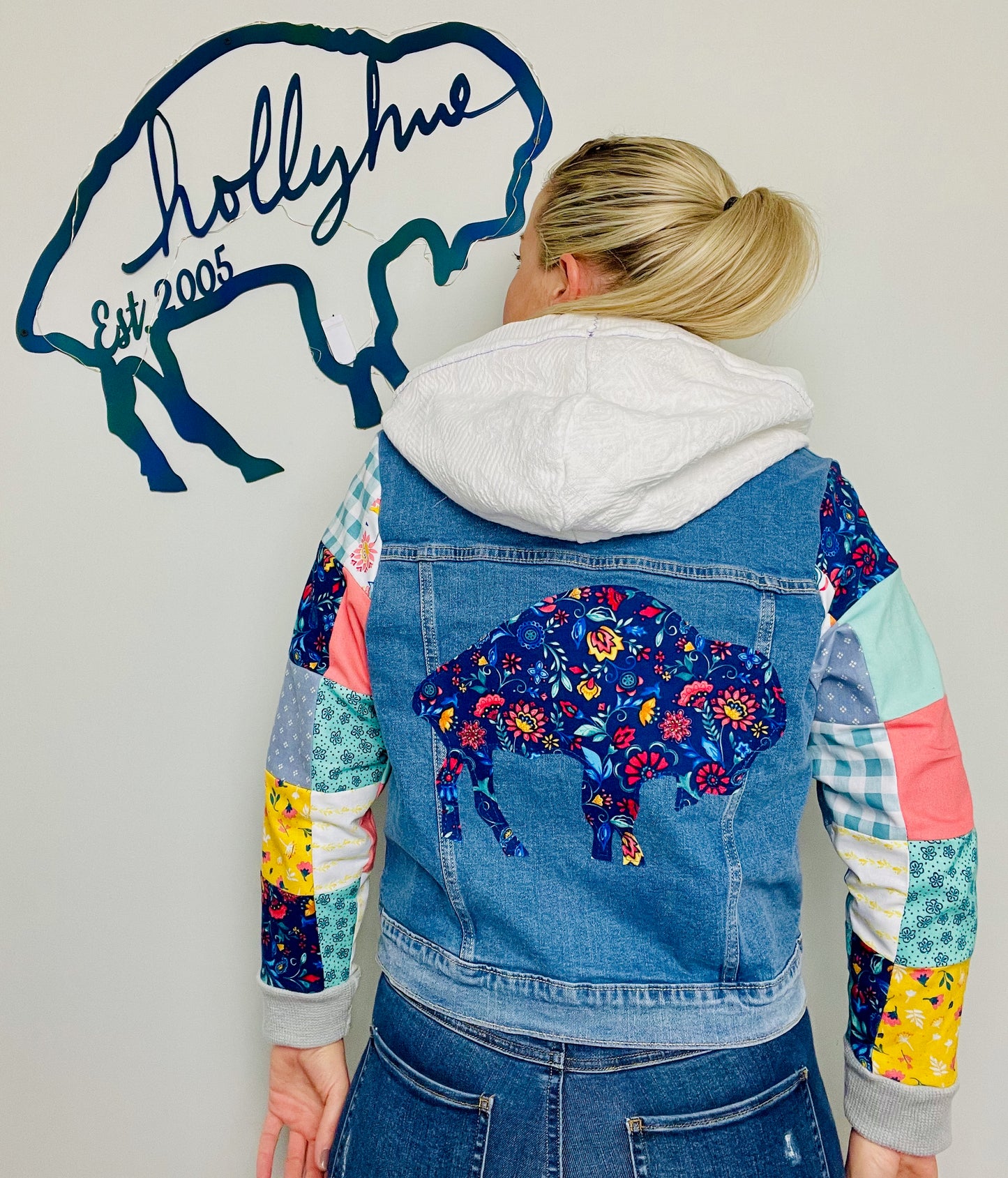 Vintage Patchwork Denim Buffalo Jacket Size- Women's M/L