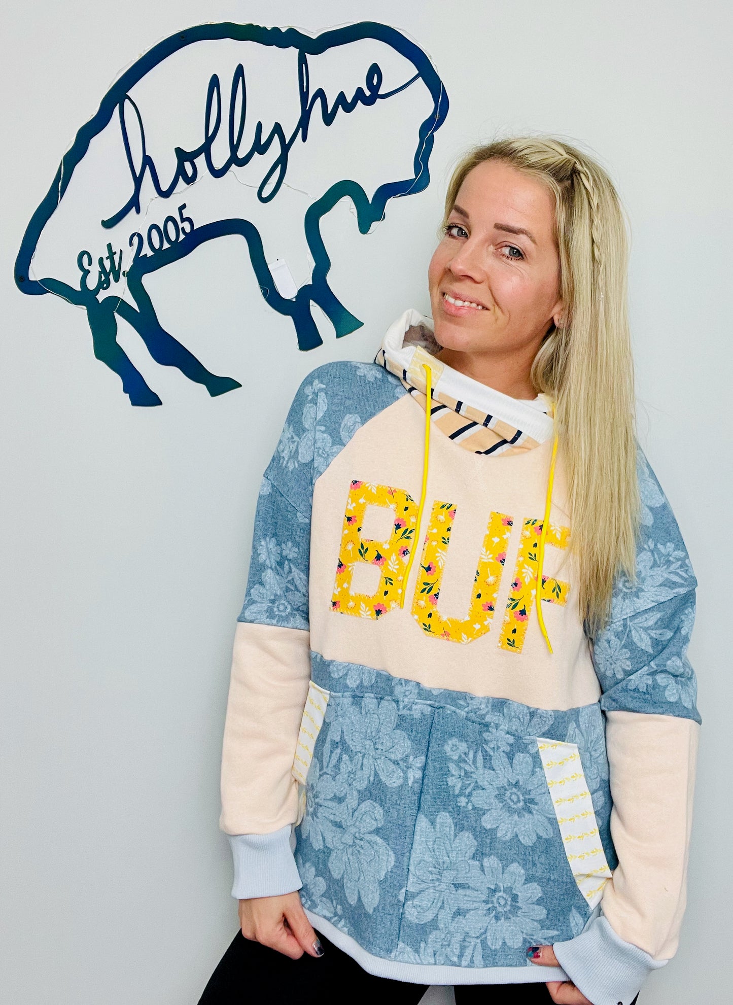 Blue Denim Sunshine BUF Hoodie Size- Women's L/XL