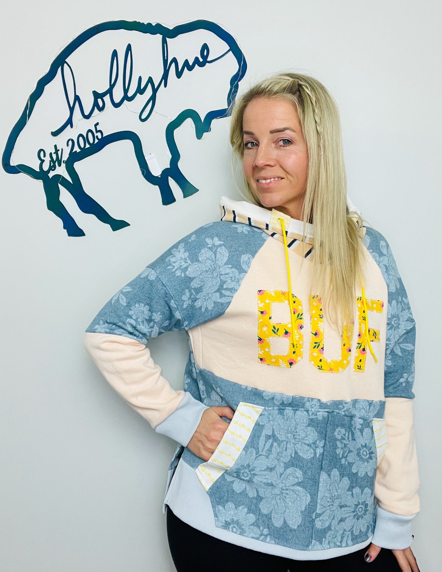 Blue Denim Sunshine BUF Hoodie Size- Women's L/XL