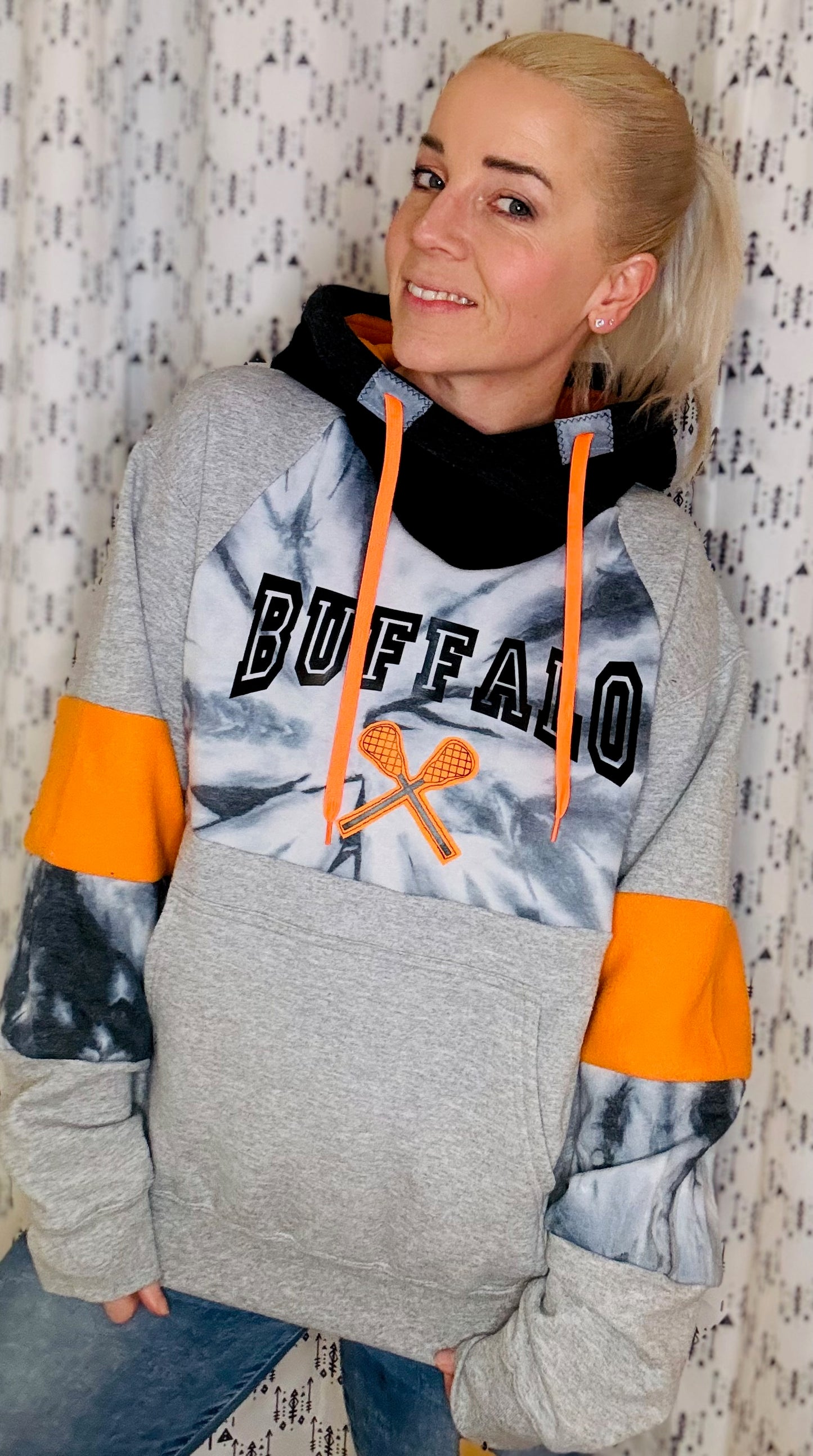 Tie Dye Buffalo Lacrosse Hoodie Size- Unisex M/L