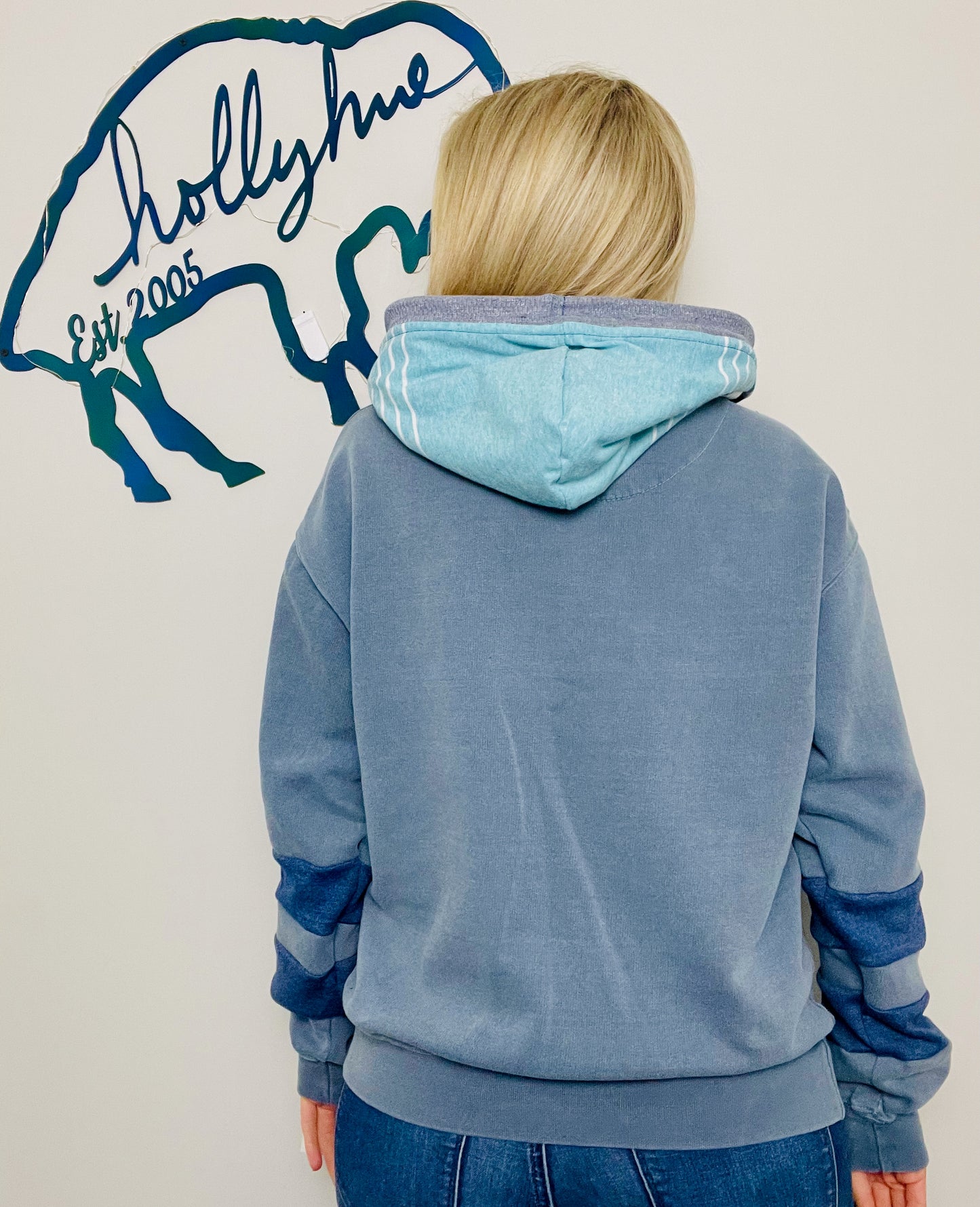 Nautical Color-Block Buffalo Hoodie Size- Women's L/XL