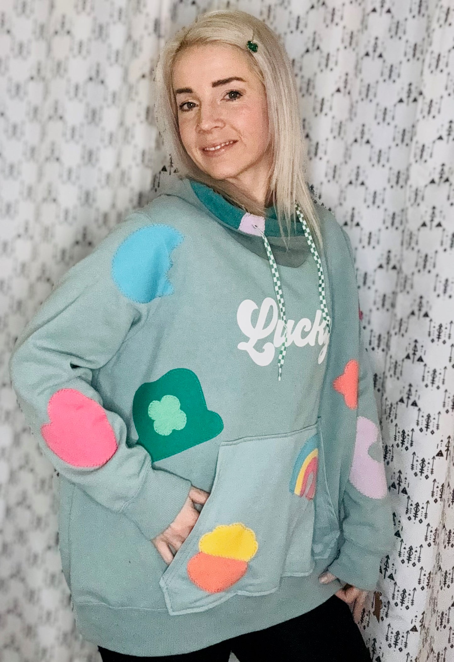 Greenish Lucky Charms Hoodie- Women's Size XL/2X