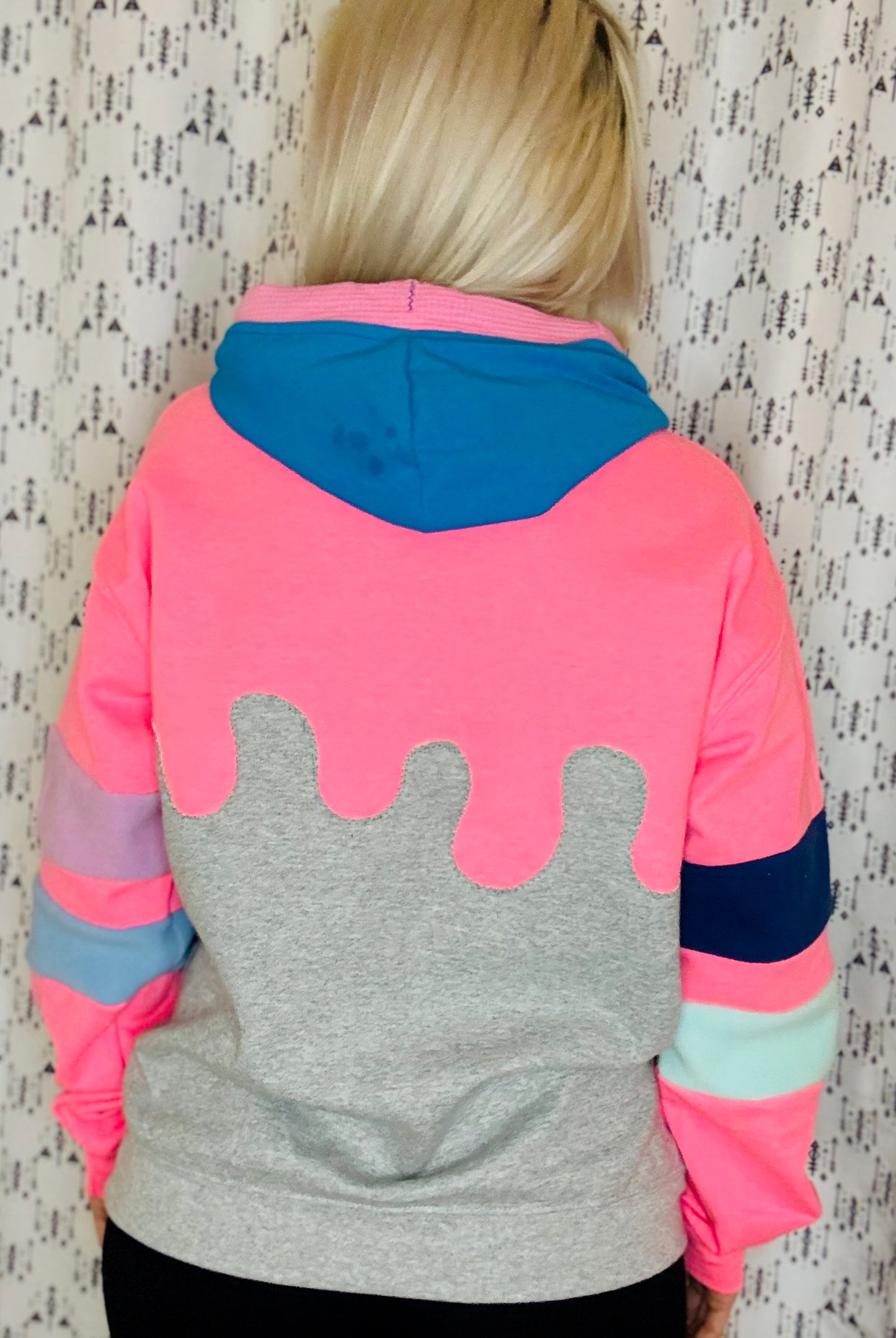 Neon Pink 80's vs 90's Buffalo Drip Hoodie Size- Unisex M/L